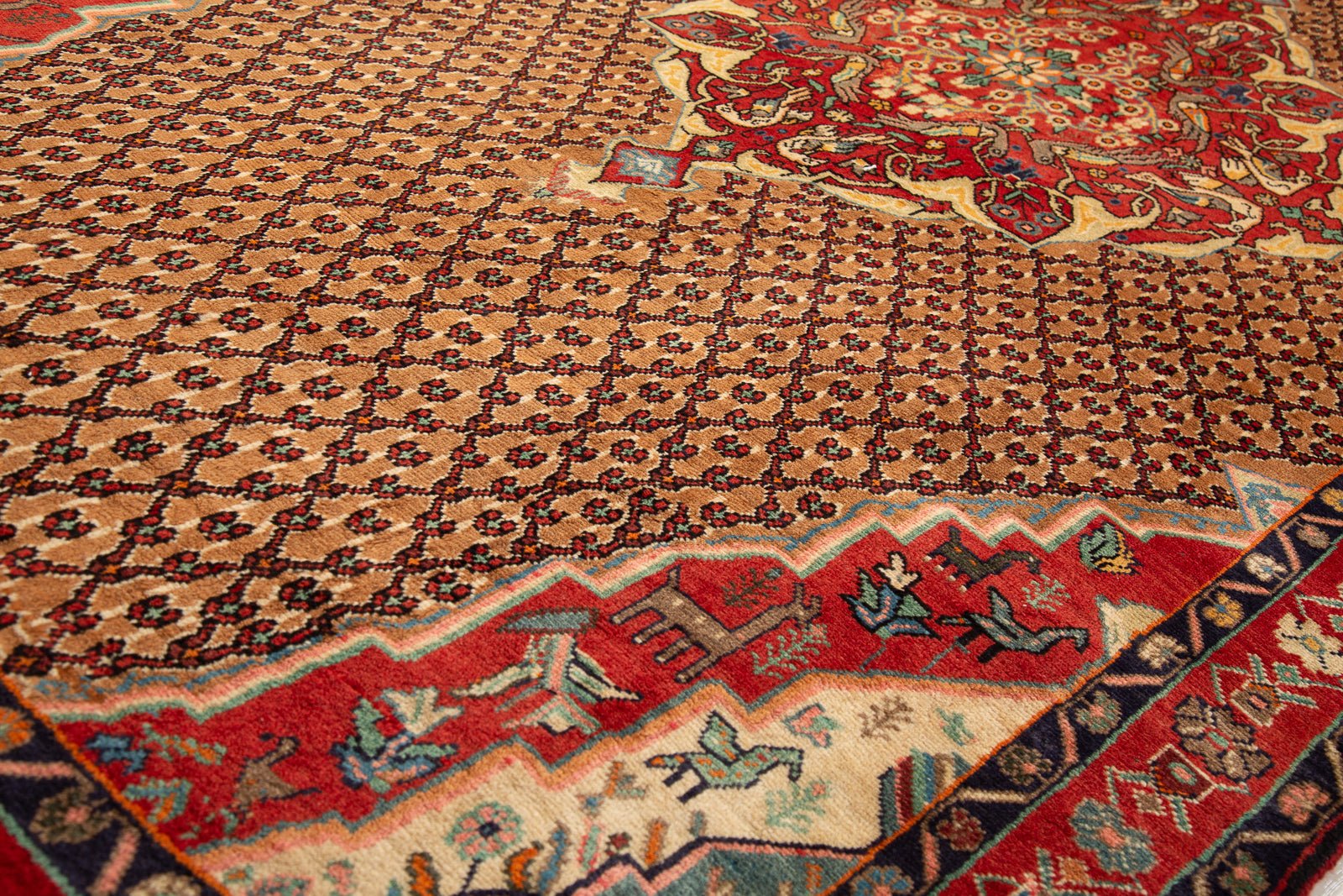 Hand-Knotted Vintage Wool Area Rug – 9' 5" x 5' 1" (287 x 154 cm) - Yasi & Fara