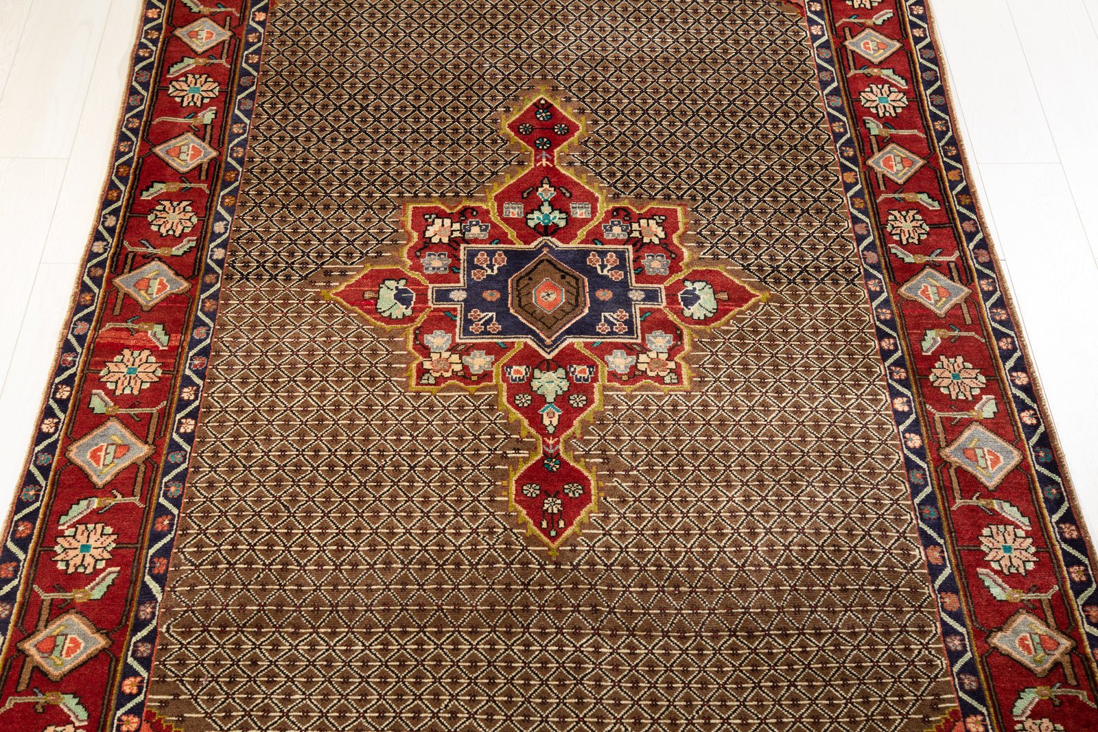 Hand-Knotted Vintage Wool Area Rug – 10' 6" x 4' 11" (320 x 151 cm) - Yasi & Fara