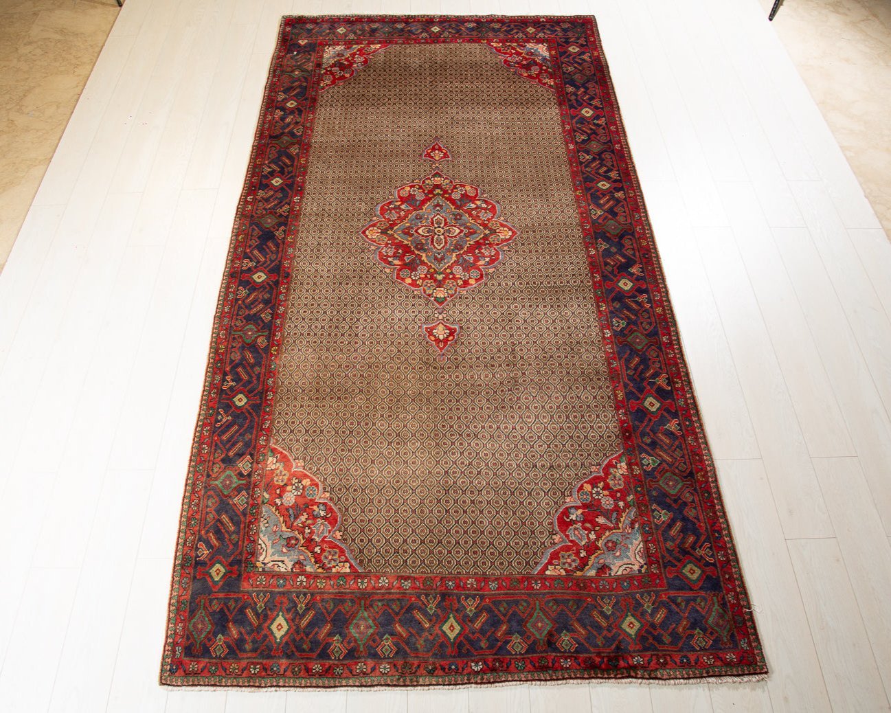 Hand-Knotted Vintage Wool Area Rug – 10' x 4' 11" (305 x 150 cm) - Yasi & Fara