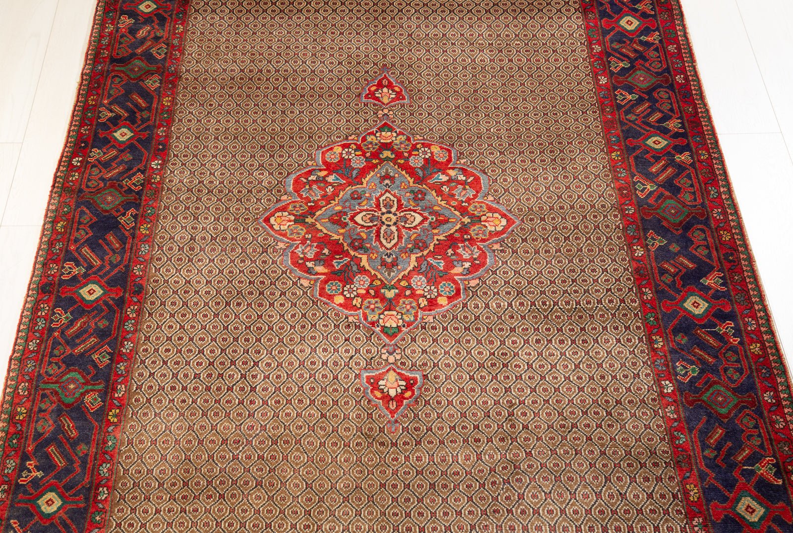 Hand-Knotted Vintage Wool Area Rug – 10' x 4' 11" (305 x 150 cm) - Yasi & Fara