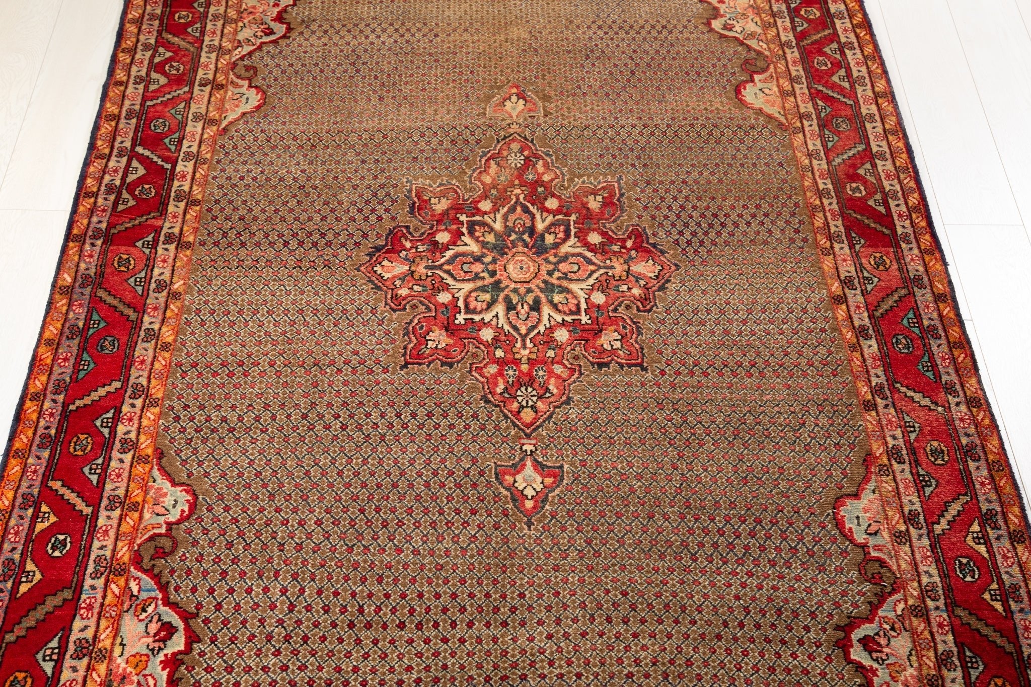Hand-Knotted Vintage Wool Area Rug – 9' 9" x 5' 2" (298 x 157 cm) - Yasi & Fara