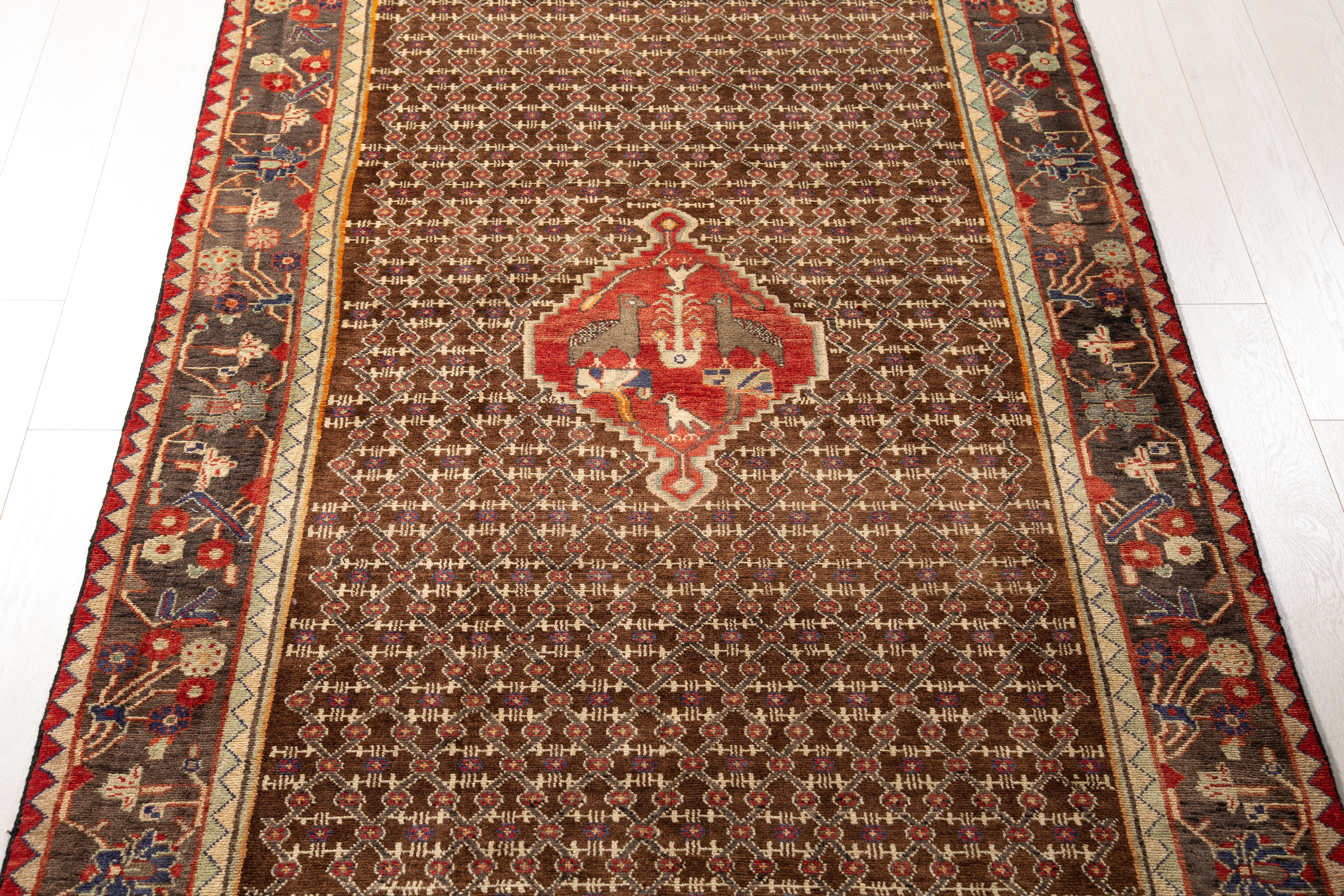 Hand-Knotted Vintage Wool Area Rug – 10' x 4' 10" (304 x 148 cm) - Yasi & Fara