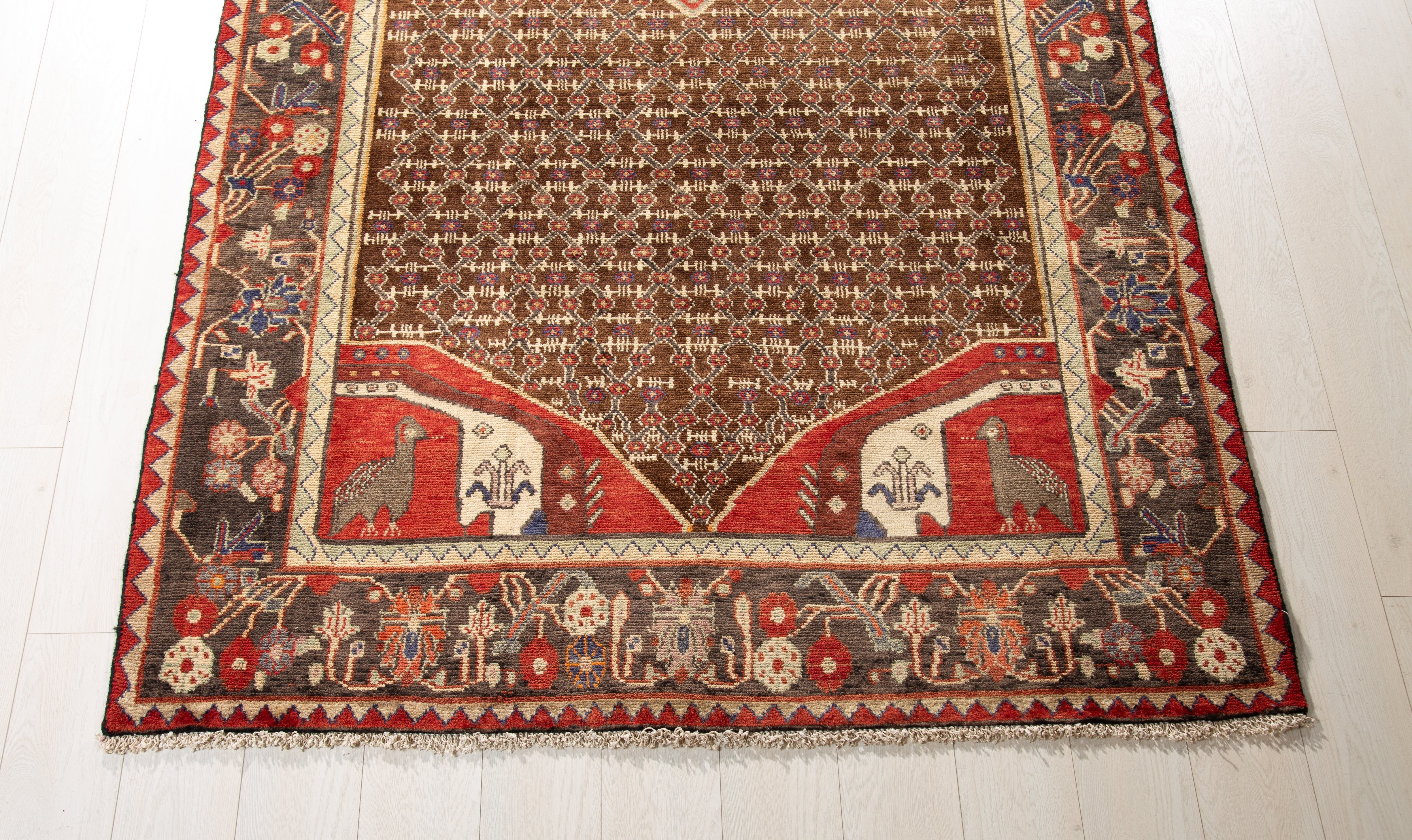 Hand-Knotted Vintage Wool Area Rug – 10' x 4' 10" (304 x 148 cm) - Yasi & Fara