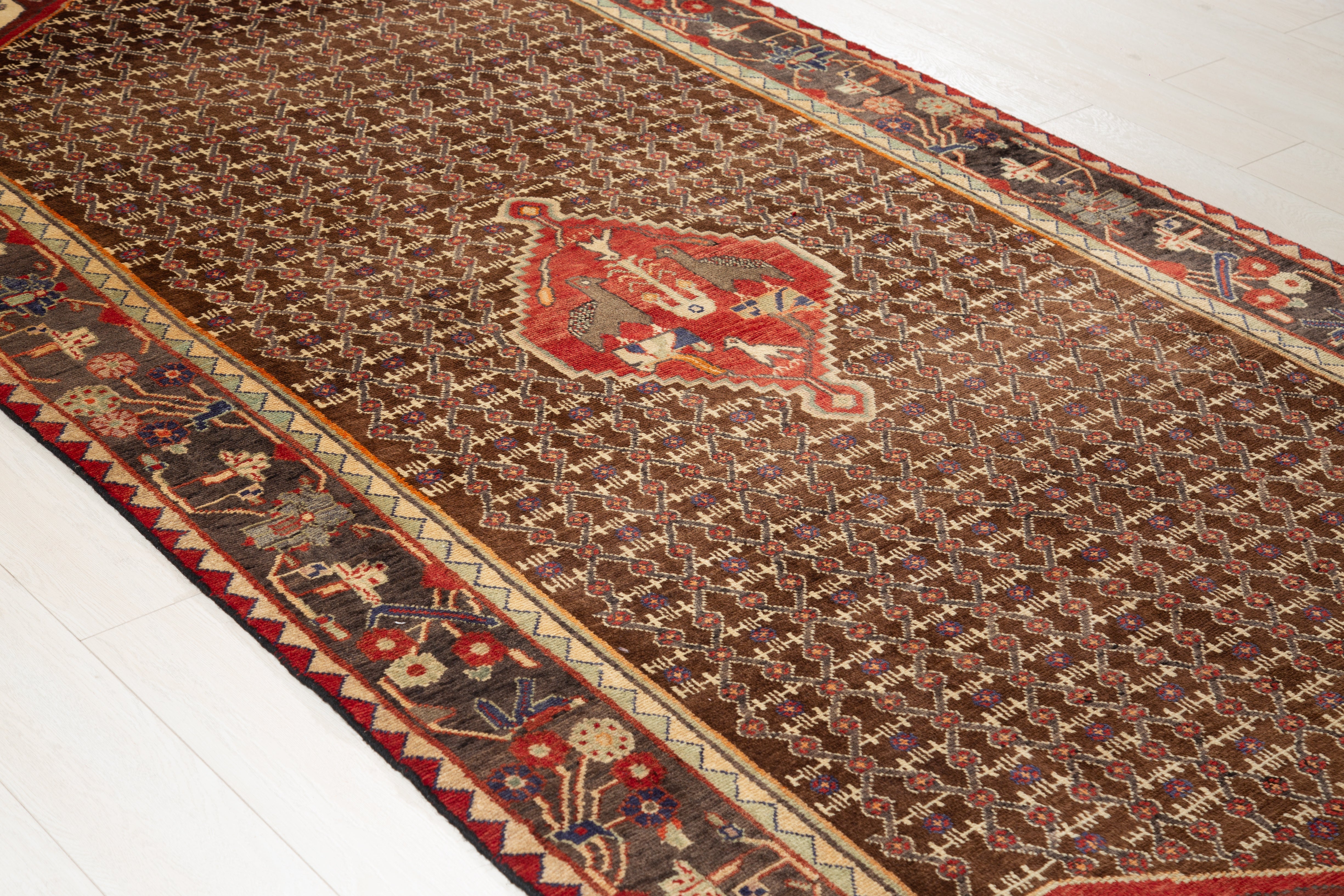 Hand-Knotted Vintage Wool Area Rug – 10' x 4' 10" (304 x 148 cm) - Yasi & Fara