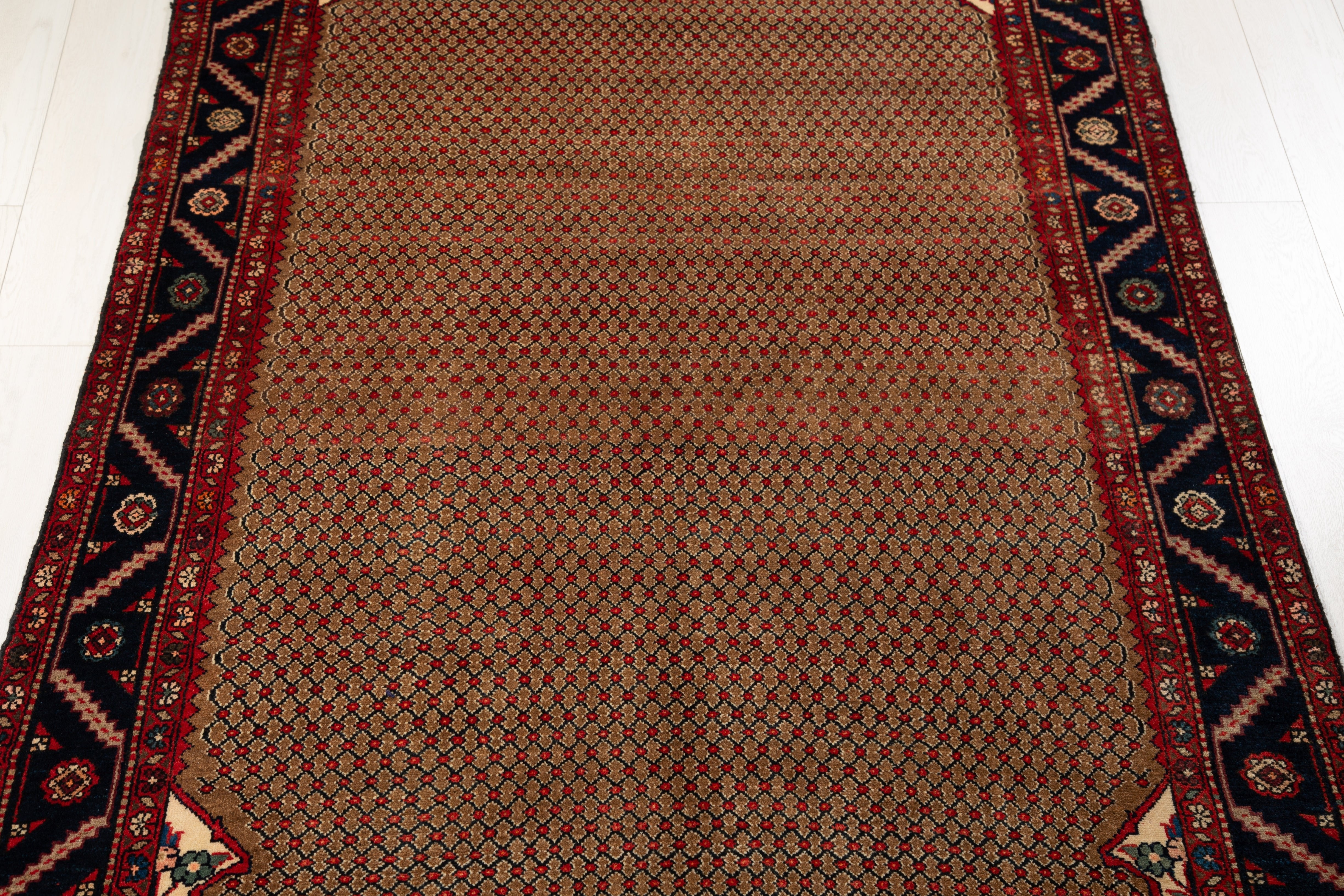 Hand-Knotted Vintage Wool Area Rug – 9' 5" x 4' 10" (287 x 146 cm) - Yasi & Fara