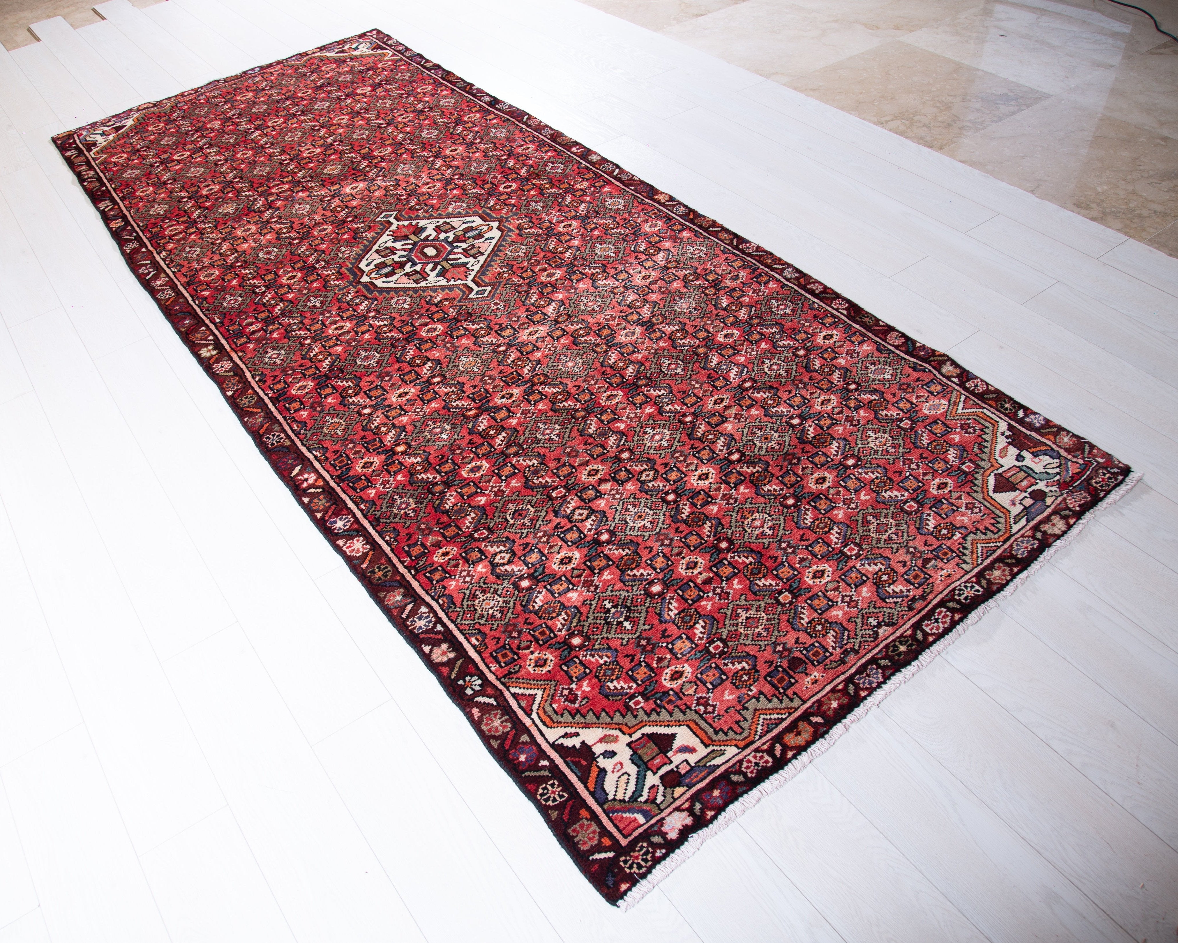 Hand-Knotted Vintage Wool Runner Rug – 9' 9" x 4' 1" (298 x 125 cm) - Yasi & Fara