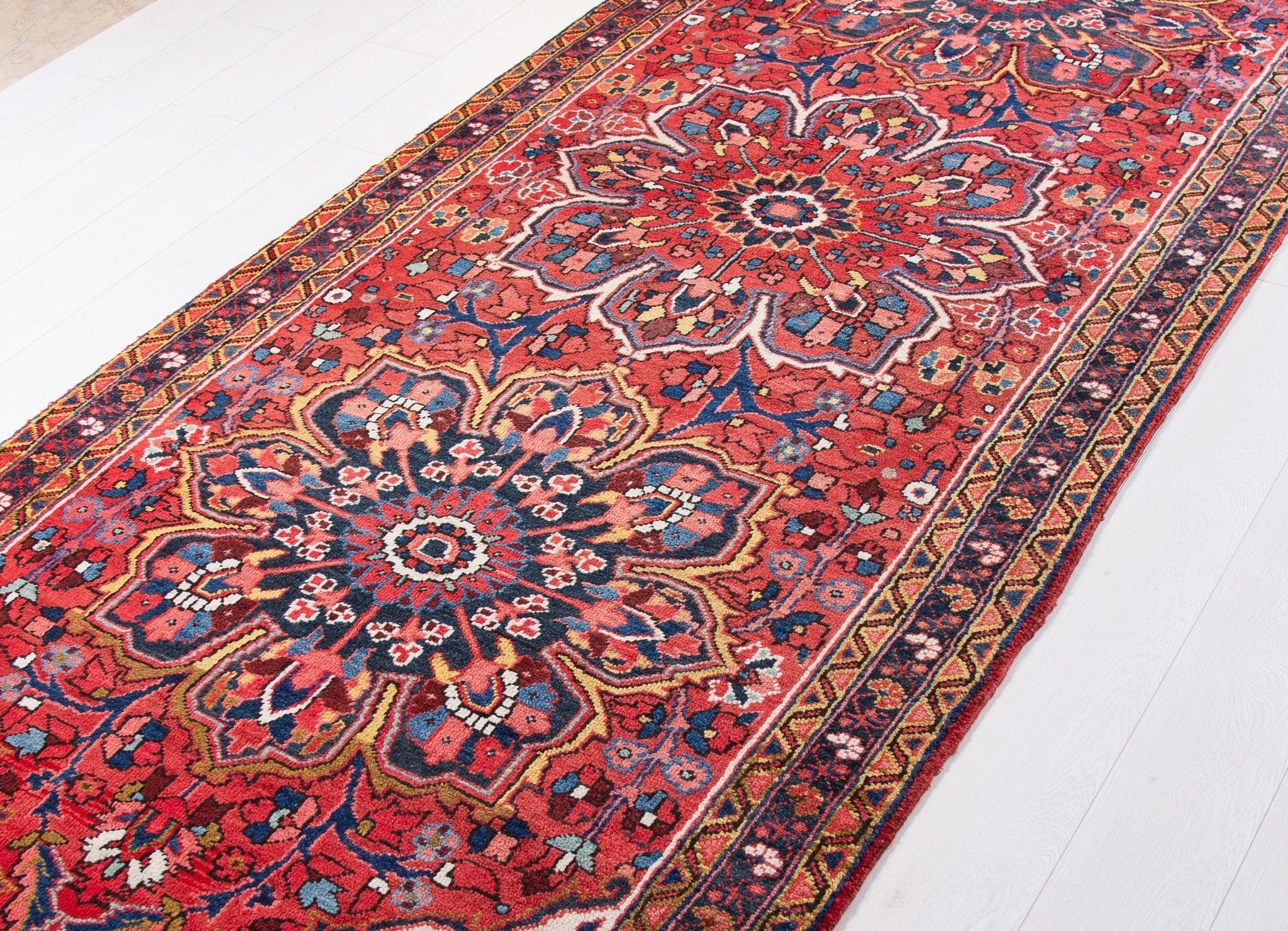 Hand-Knotted Vintage Wool Runner Rug – 10' 8" x 3' 10" (325 x 117 cm) - Yasi & Fara