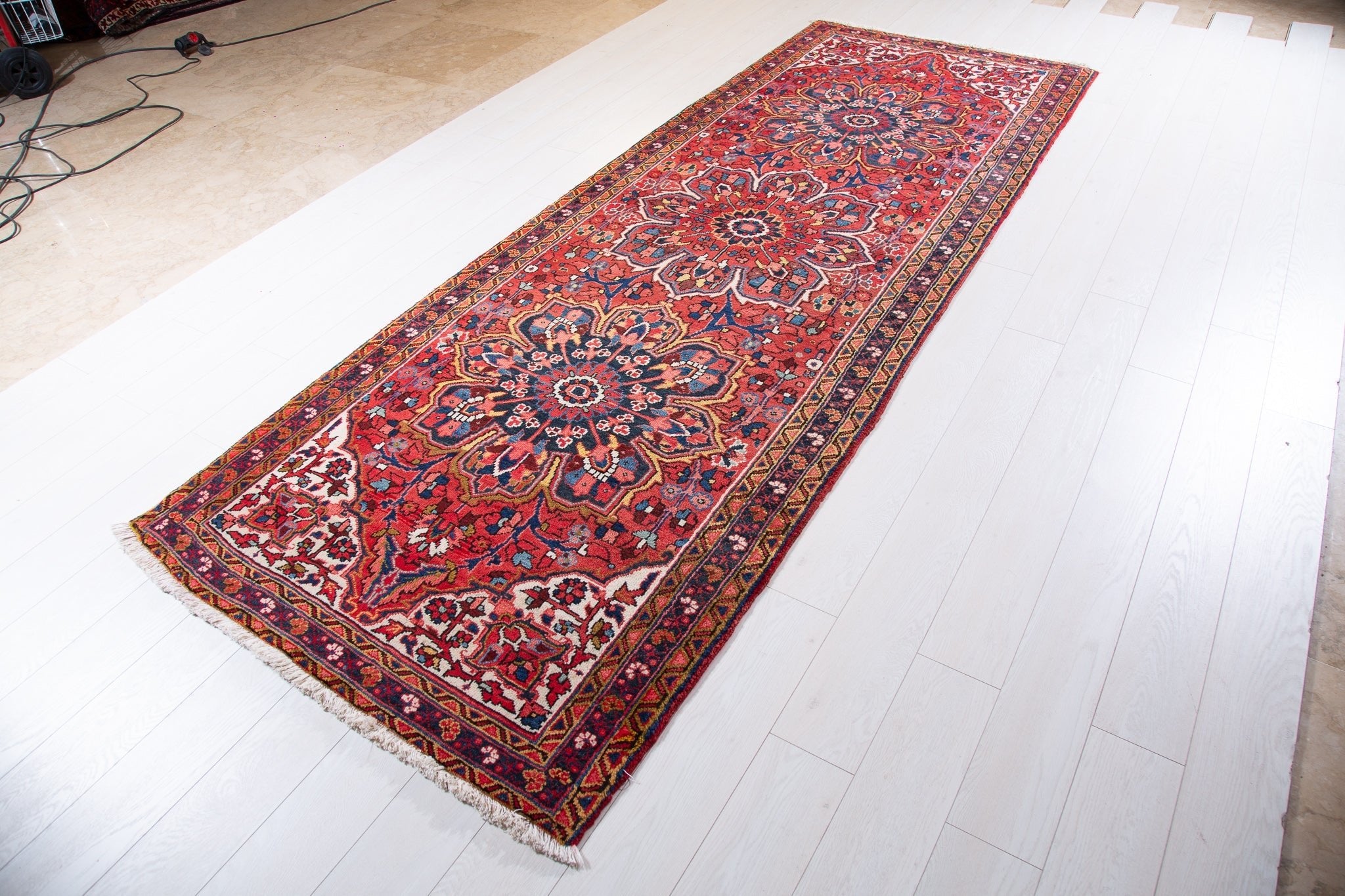 Hand-Knotted Vintage Wool Runner Rug – 10' 8" x 3' 10" (325 x 117 cm) - Yasi & Fara