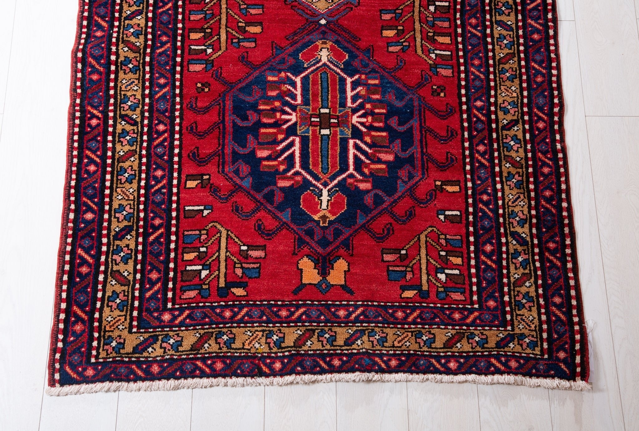 Hand-Knotted Vintage Wool Runner Rug – 10' 9" x 3' 9" (328 x 113 cm) - Yasi & Fara