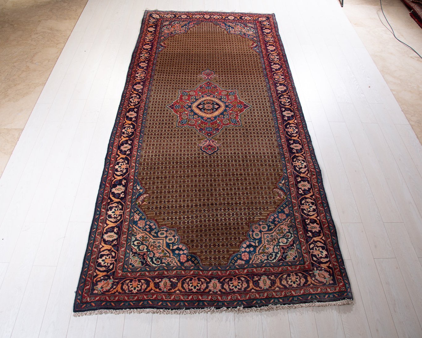 Hand-Knotted Vintage Wool Area Rug – 11' 1" x 5' 1" (338 x 154 cm) - Yasi & Fara