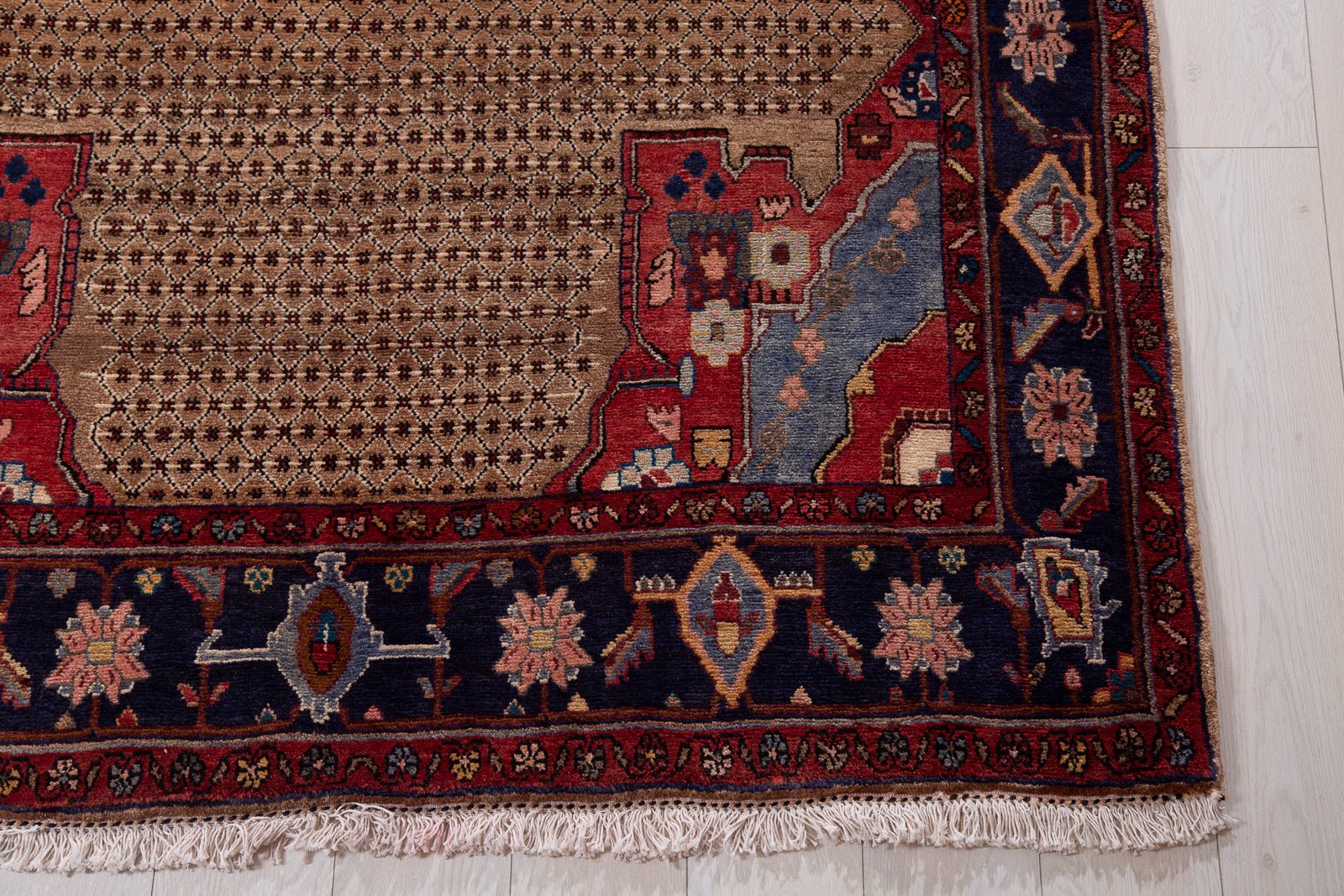 Hand-Knotted Vintage Wool Area Rug – 8' 9" x 4' 11" (267 x 149 cm) - Yasi & Fara