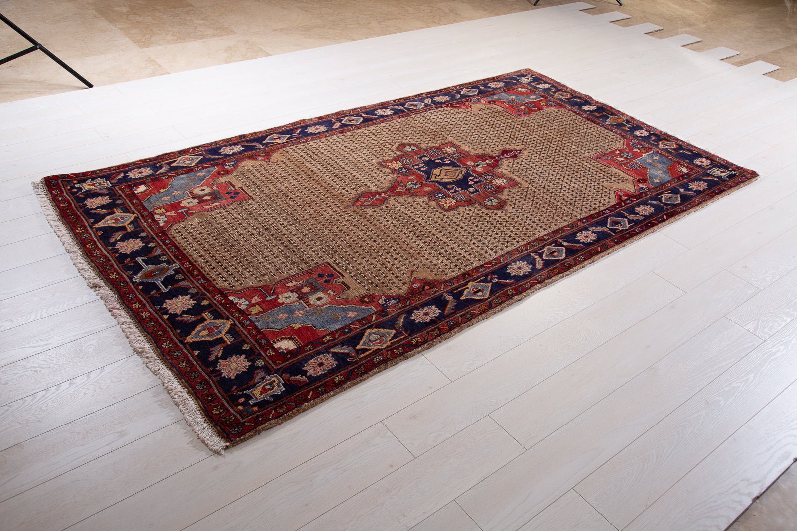 Hand-Knotted Vintage Wool Area Rug – 8' 9" x 4' 11" (267 x 149 cm) - Yasi & Fara
