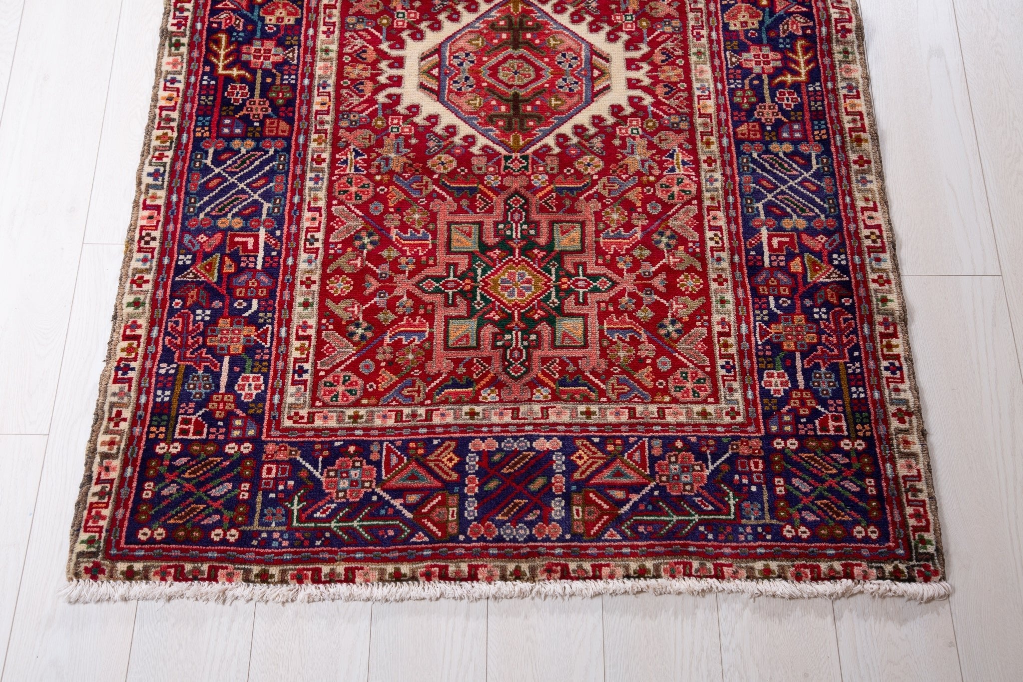 Hand-Knotted Vintage Wool Runner Rug – 10' 7" x 3' 7" (322 x 108 cm) - Yasi & Fara