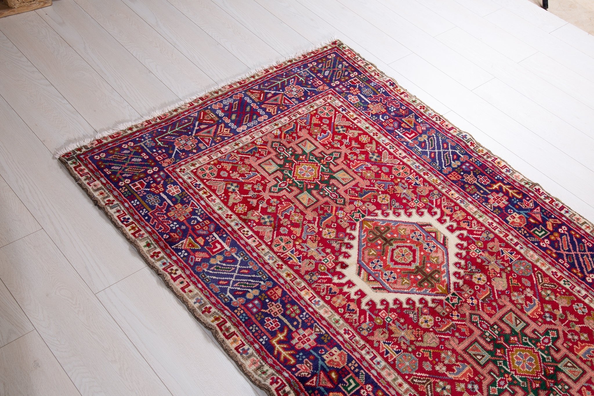 Hand-Knotted Vintage Wool Runner Rug – 10' 7" x 3' 7" (322 x 108 cm) - Yasi & Fara