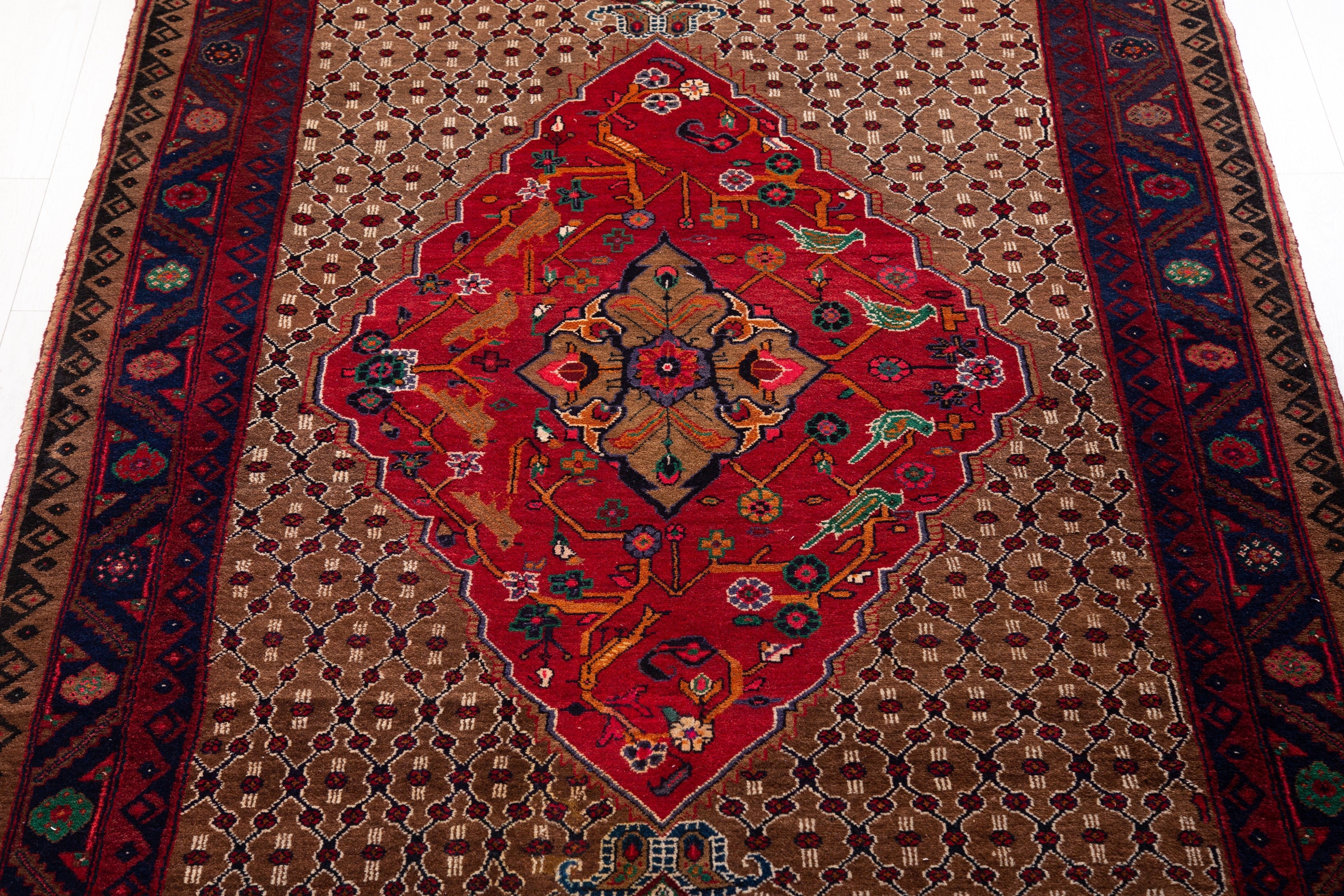 Hand-Knotted Vintage Wool Area Rug – 10' 7" x 5' 3" (323 x 159 cm) - Yasi & Fara