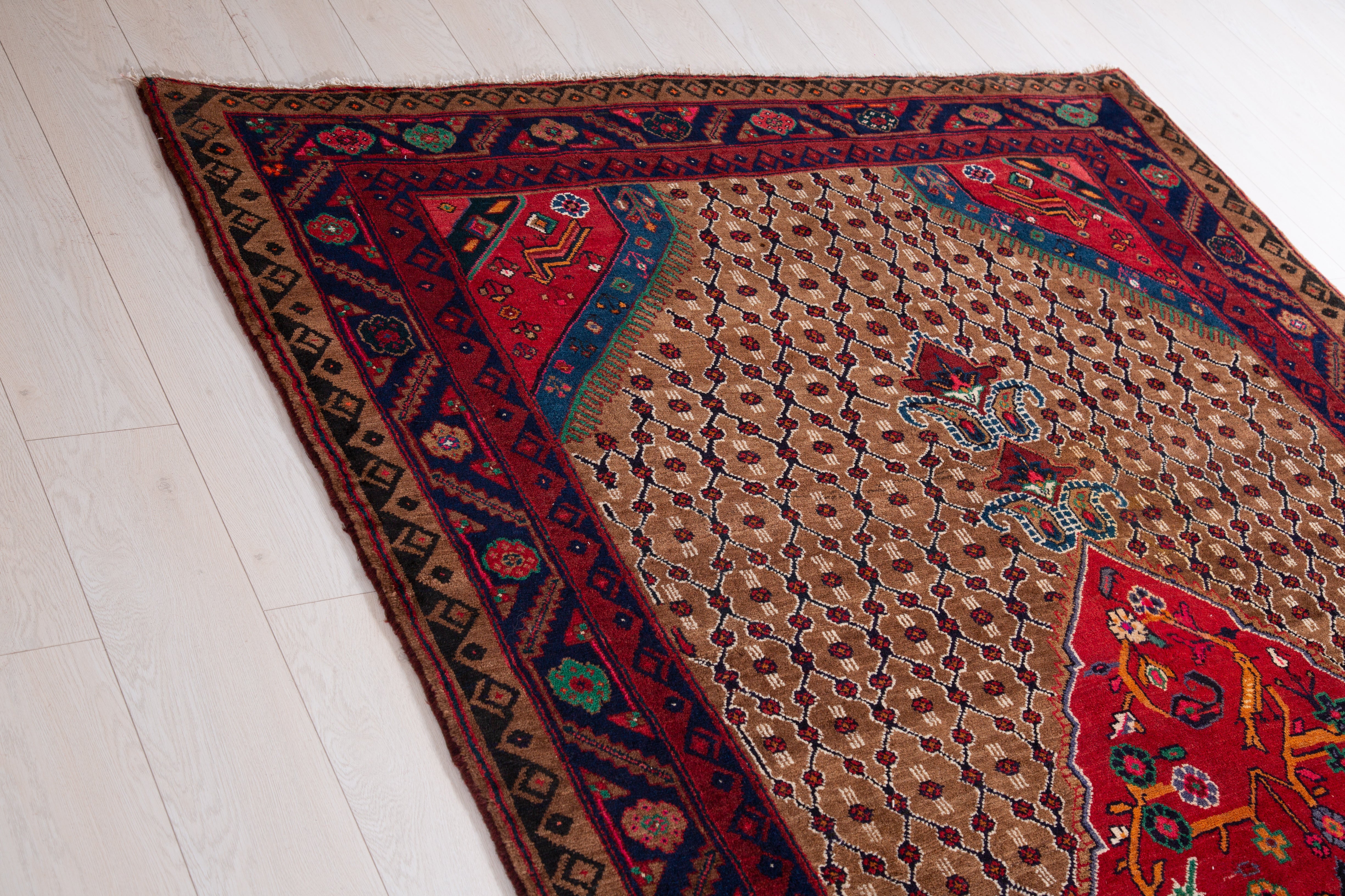 Hand-Knotted Vintage Wool Area Rug – 10' 7" x 5' 3" (323 x 159 cm) - Yasi & Fara