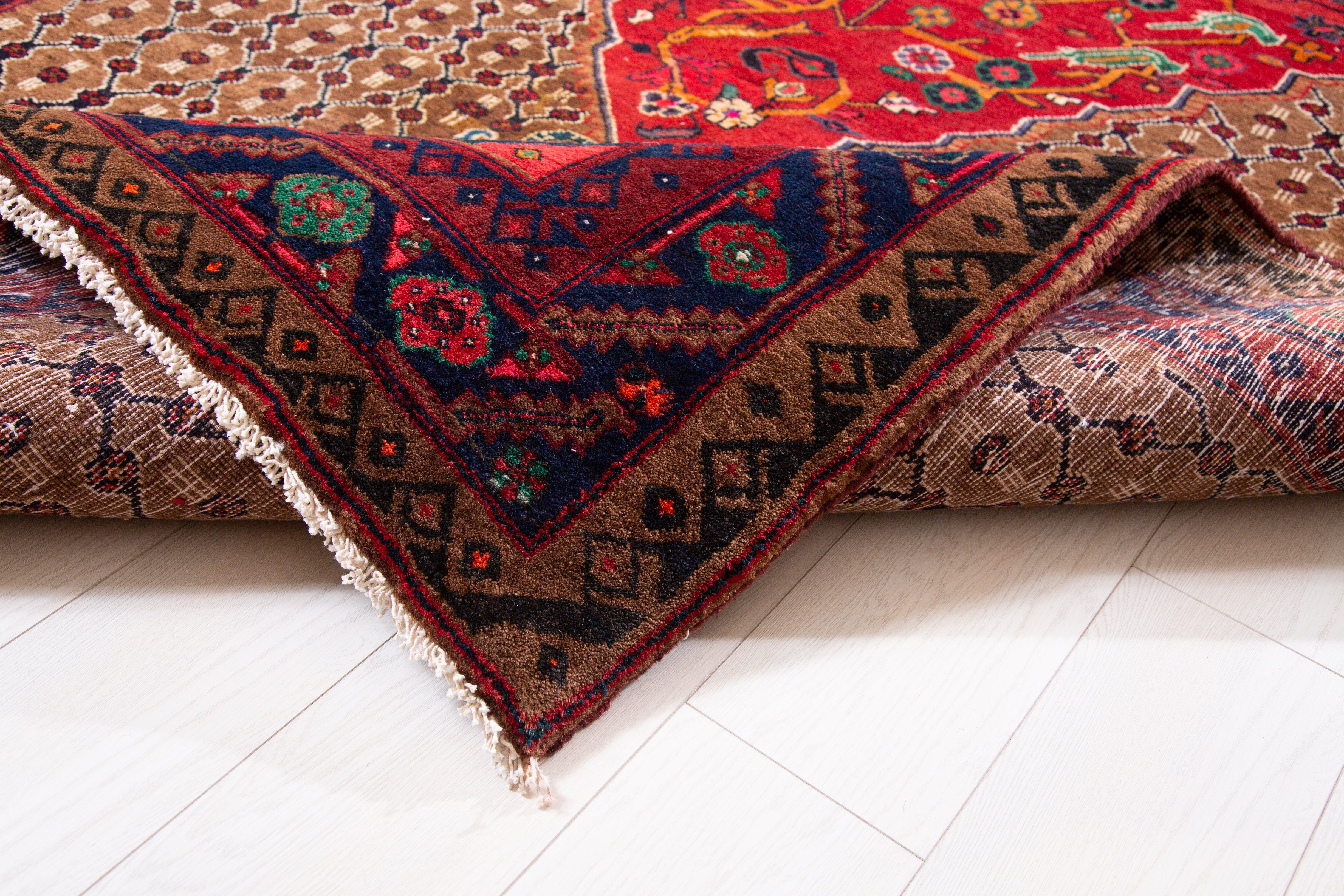 Hand-Knotted Vintage Wool Area Rug – 10' 7" x 5' 3" (323 x 159 cm) - Yasi & Fara