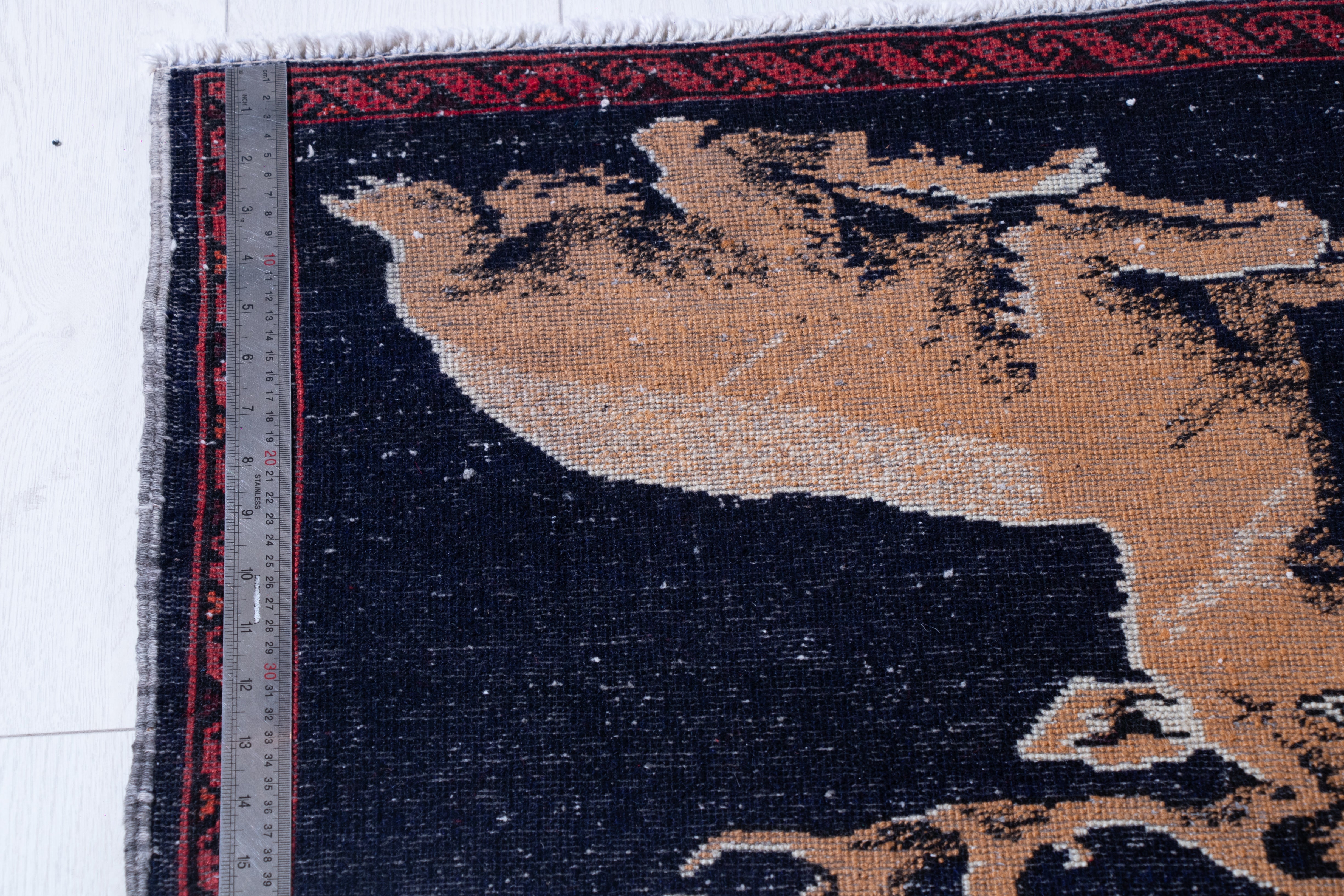 Pair of Hand-Knotted Vintage Wool Small Area Rugs – 1' 10" x 3' 5" (55 x 104 cm) - Yasi & Fara