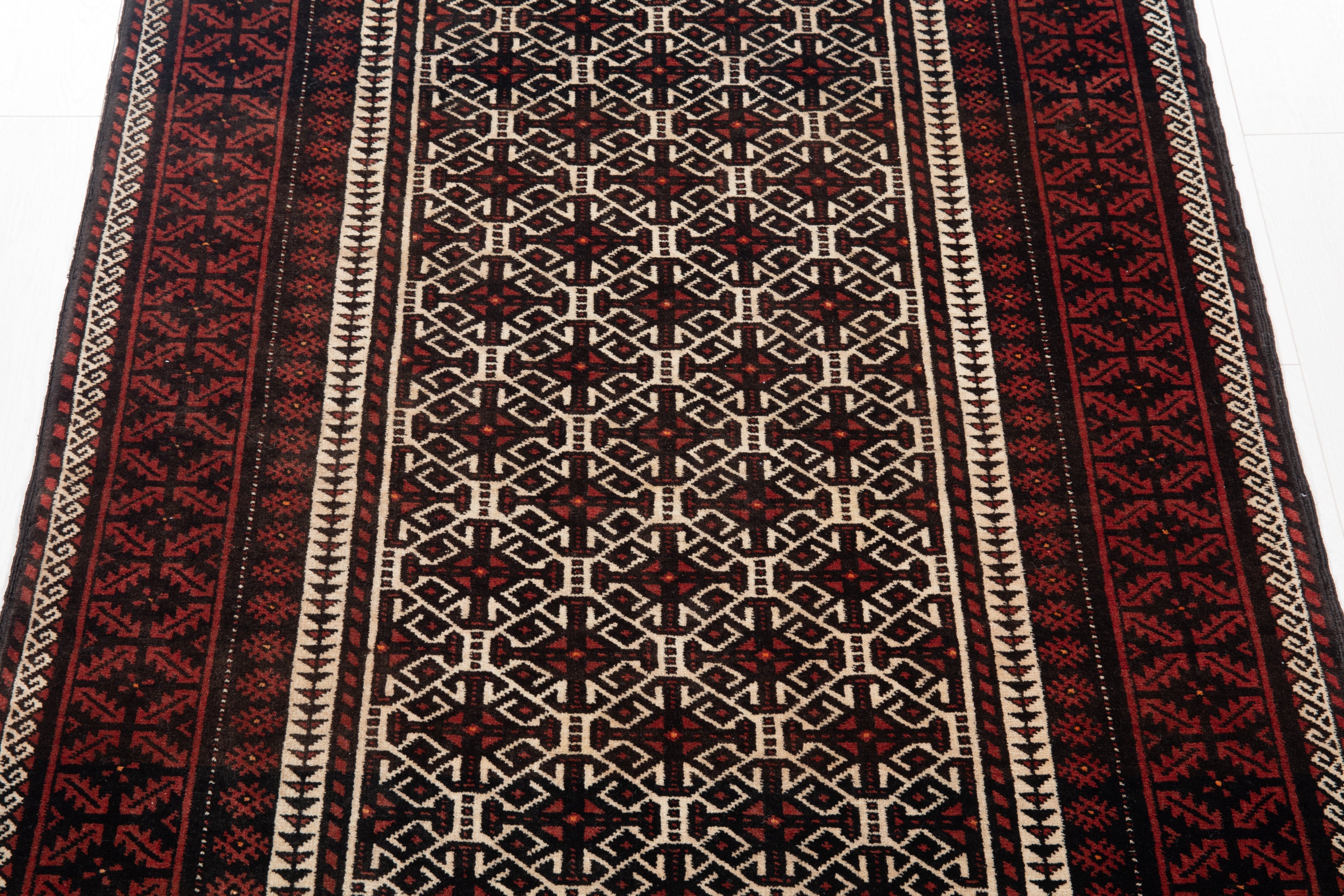 Hand-Knotted Vintage Wool Area Rug – 6' 7" x 3' 3" (202 x 100 cm) - Yasi & Fara