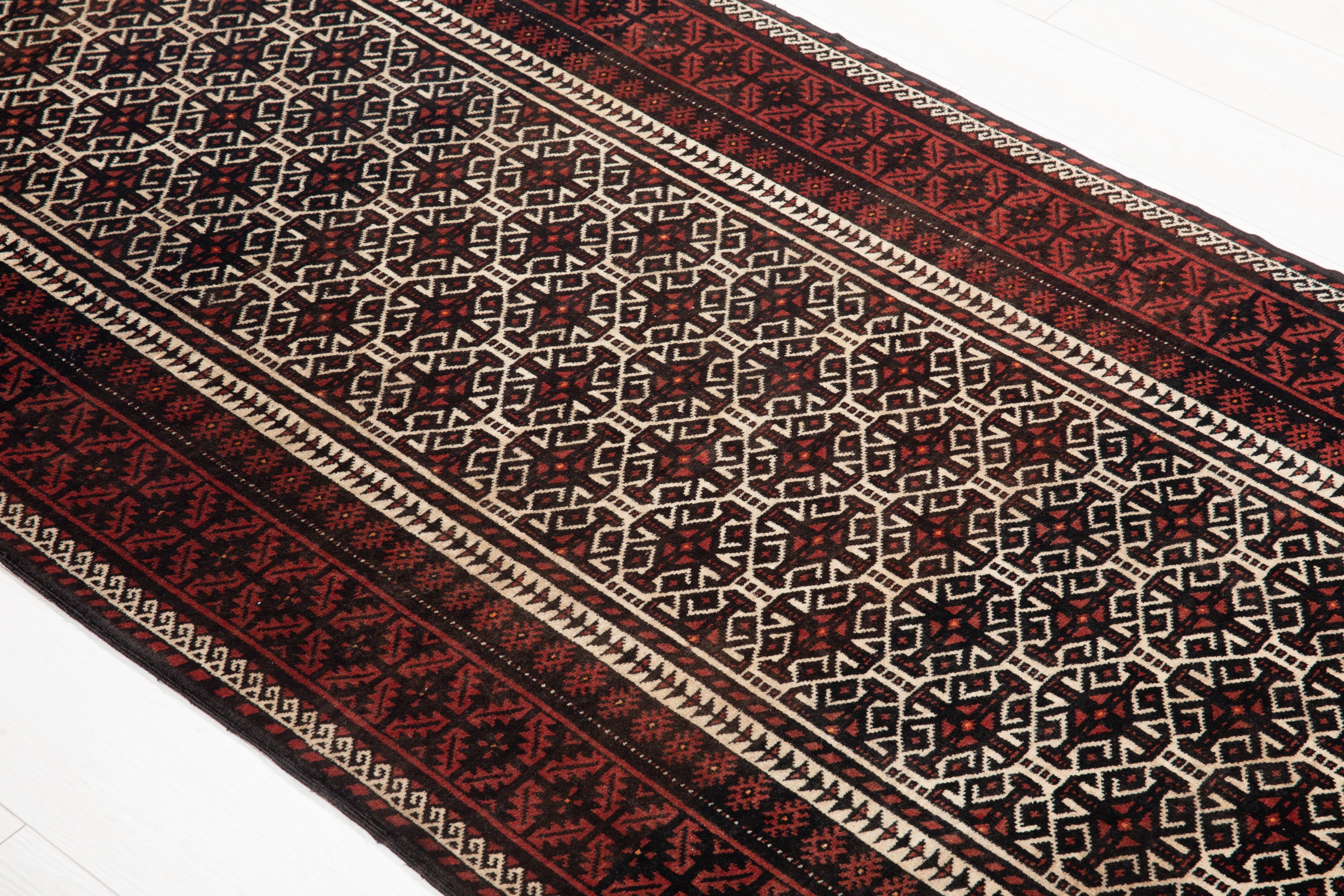 Hand-Knotted Vintage Wool Area Rug – 6' 7" x 3' 3" (202 x 100 cm) - Yasi & Fara