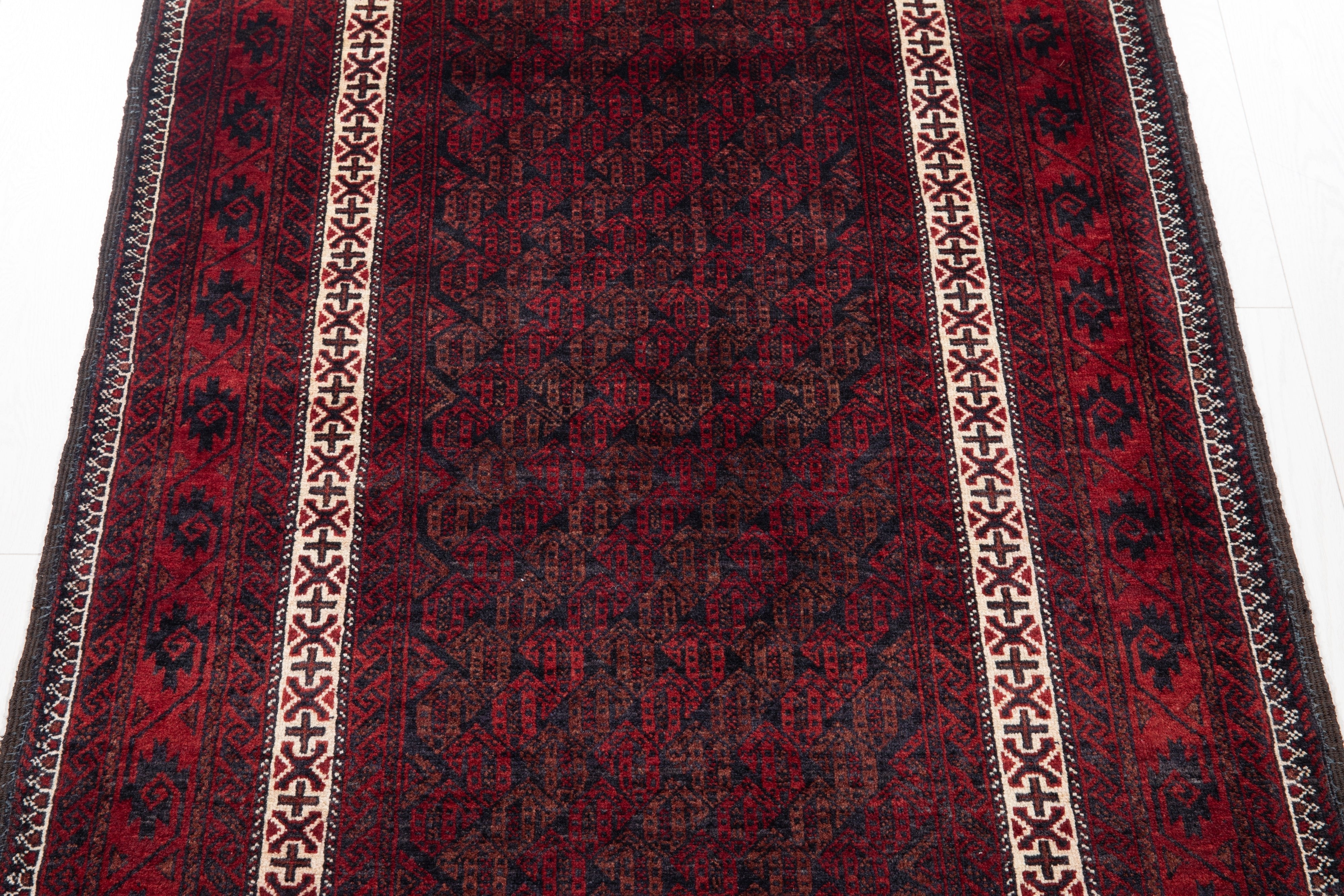 Hand-Knotted Vintage Wool Area Rug – 6' 5" x 3' 2" (195 x 97 cm) - Yasi & Fara