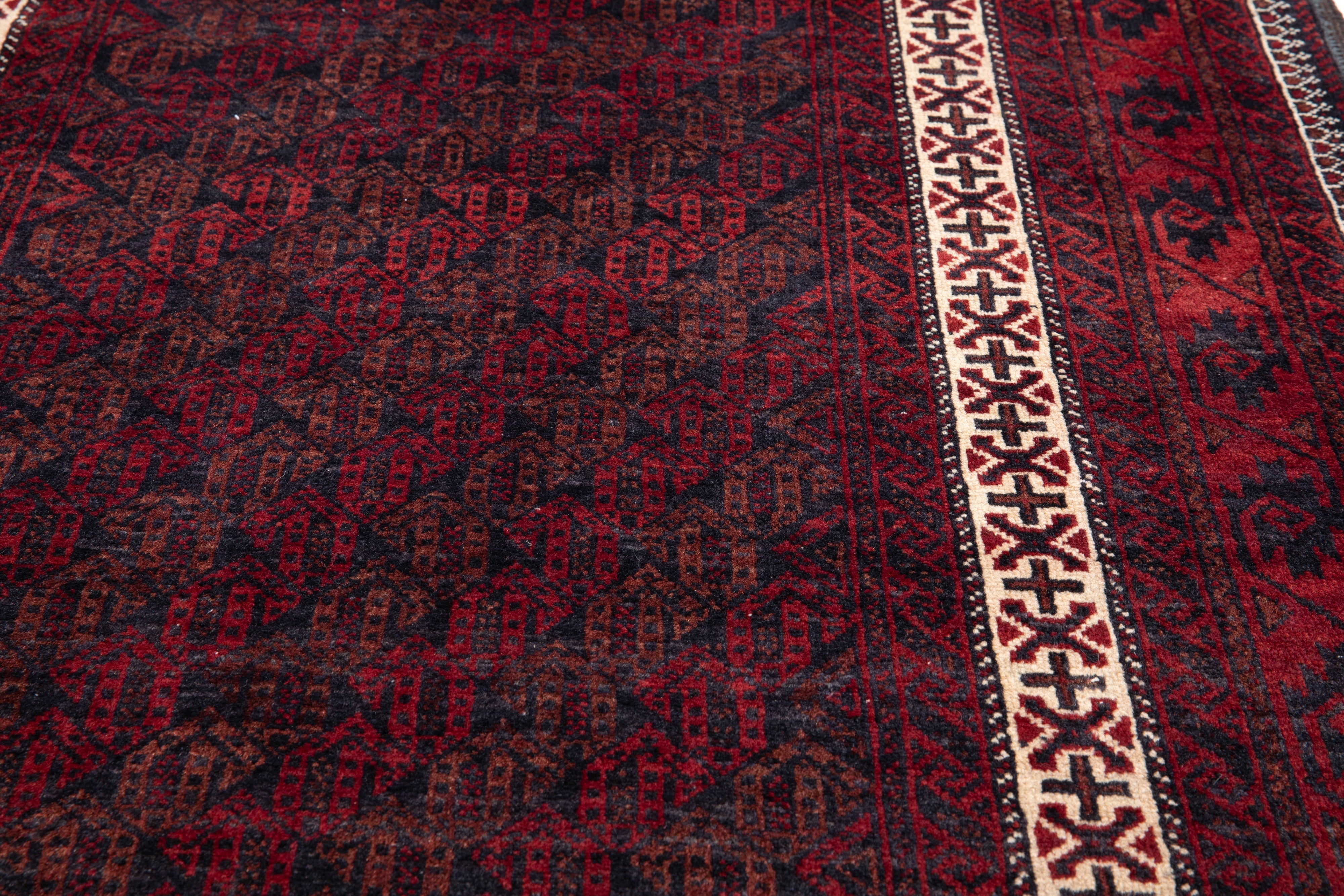 Hand-Knotted Vintage Wool Area Rug – 6' 5" x 3' 2" (195 x 97 cm) - Yasi & Fara