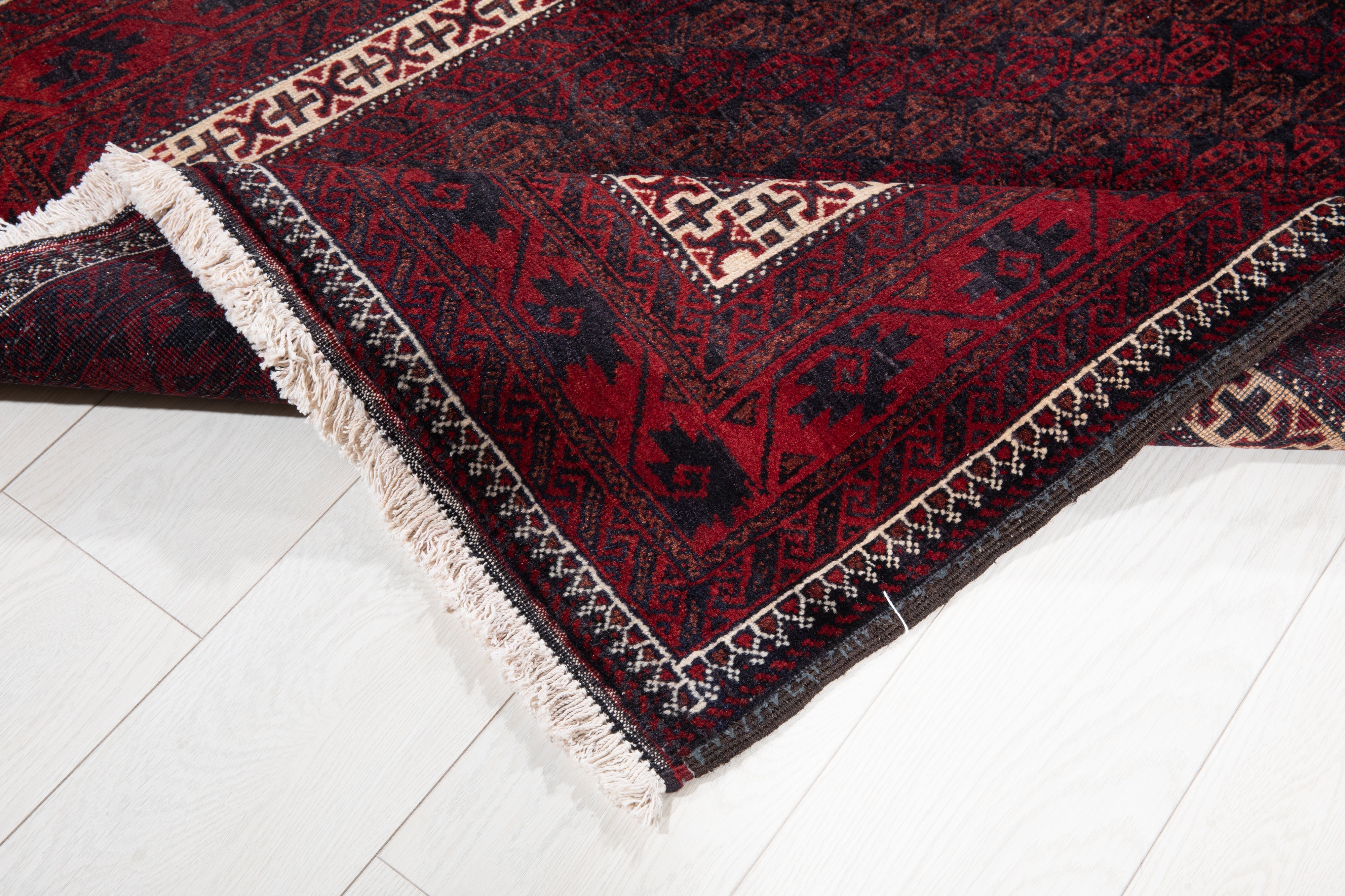 Hand-Knotted Vintage Wool Area Rug – 6' 5" x 3' 2" (195 x 97 cm) - Yasi & Fara