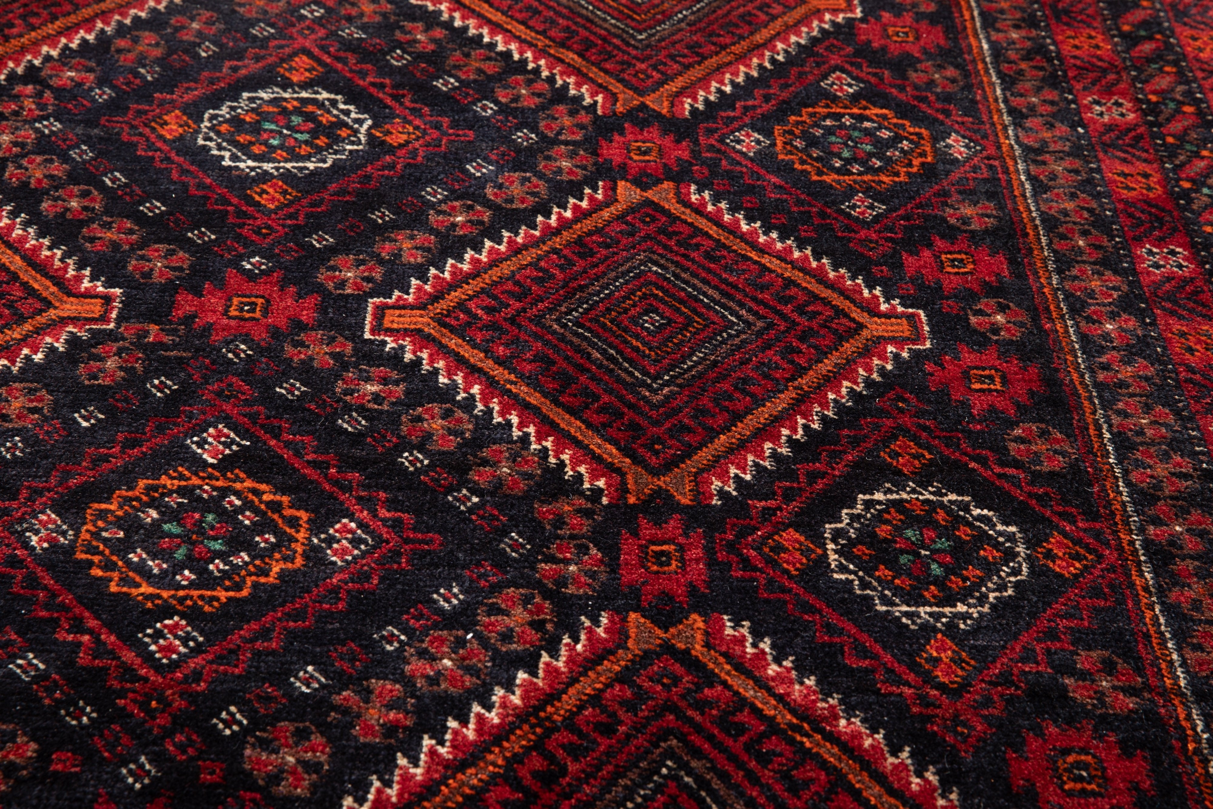 Hand-Knotted Vintage Wool Area Rug – 6' 9" x 3' 8" (206 x 111 cm) - Yasi & Fara