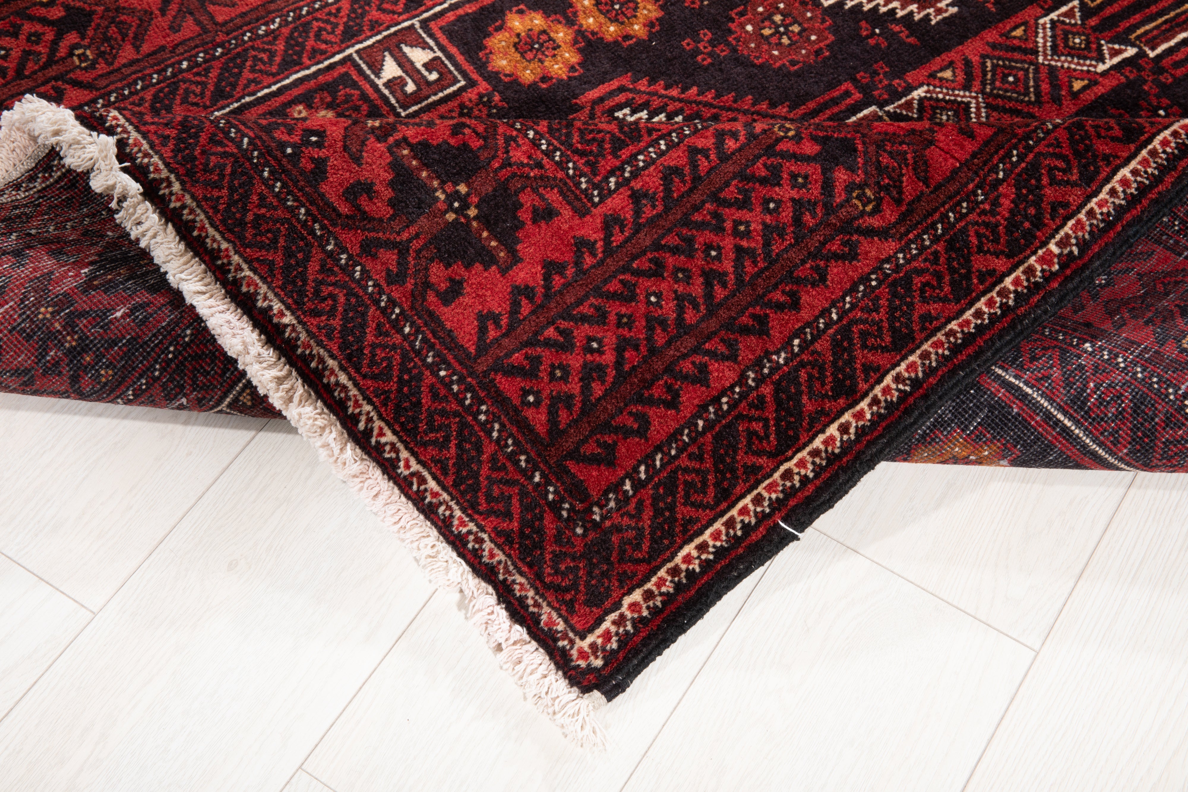 Hand-Knotted Vintage Wool Area Rug – 7' x 3' 6" (214 x 108 cm) - Yasi & Fara