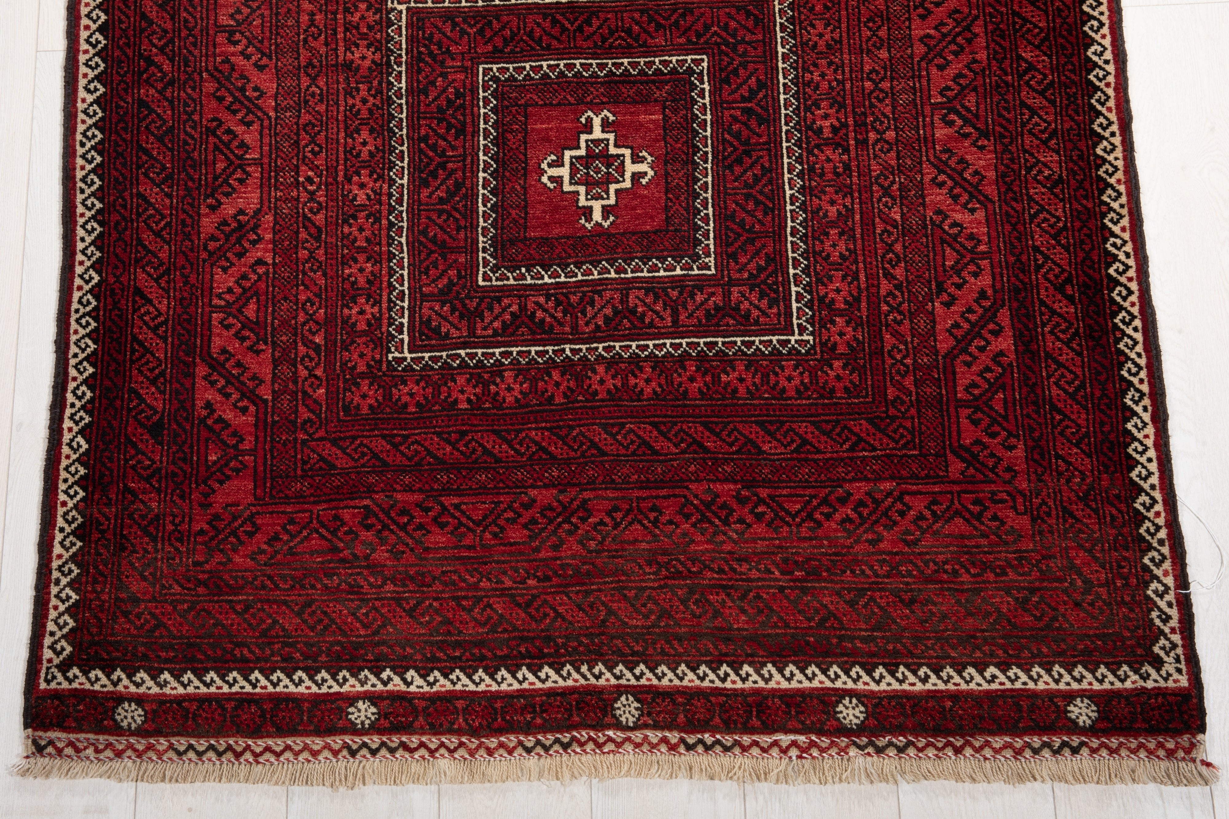 Hand-Knotted Vintage Wool Area Rug – 6' 7" x 3' 9" (202 x 114 cm) - Yasi & Fara