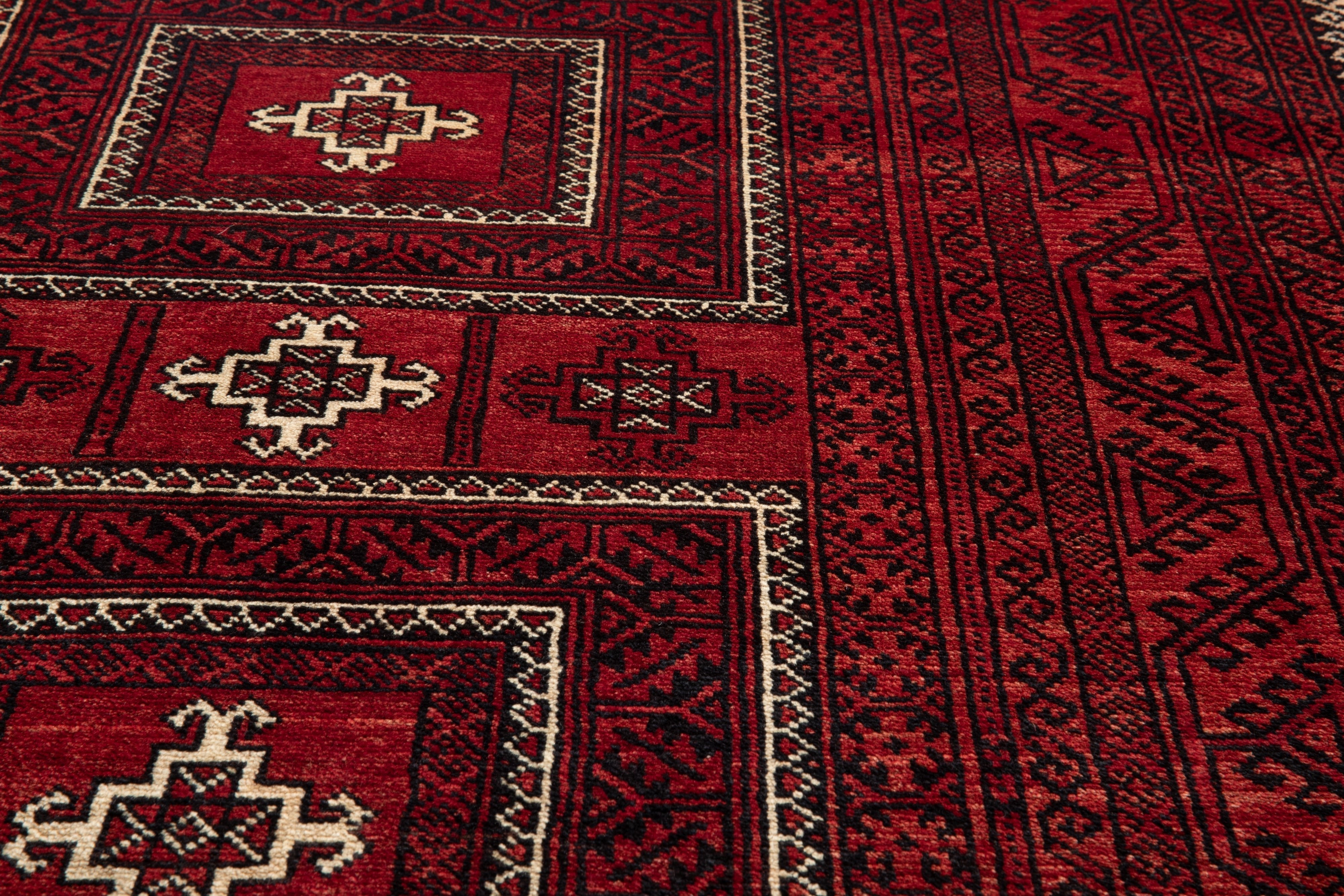 Hand-Knotted Vintage Wool Area Rug – 6' 7" x 3' 9" (202 x 114 cm) - Yasi & Fara