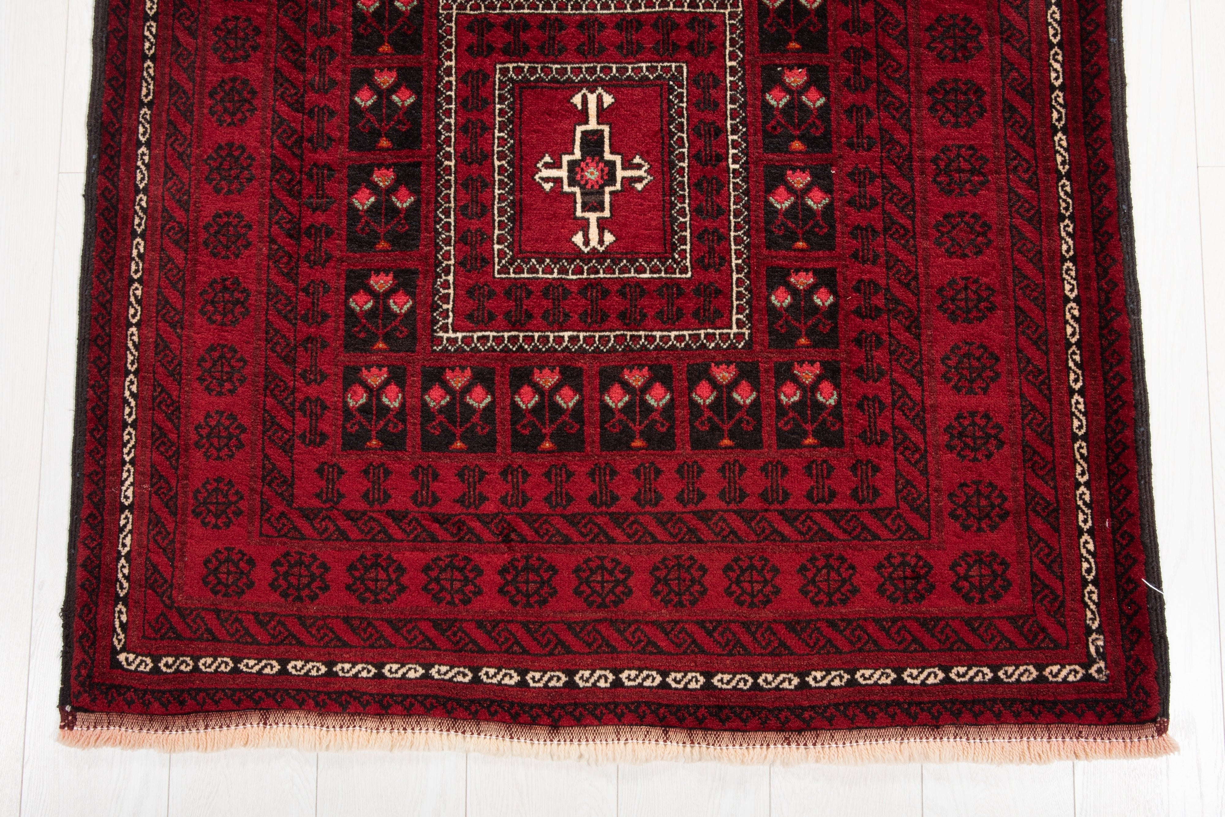 Hand-Knotted Vintage Wool Area Rug – 6' 11" x 3' 6" (210 x 106 cm) - Yasi & Fara