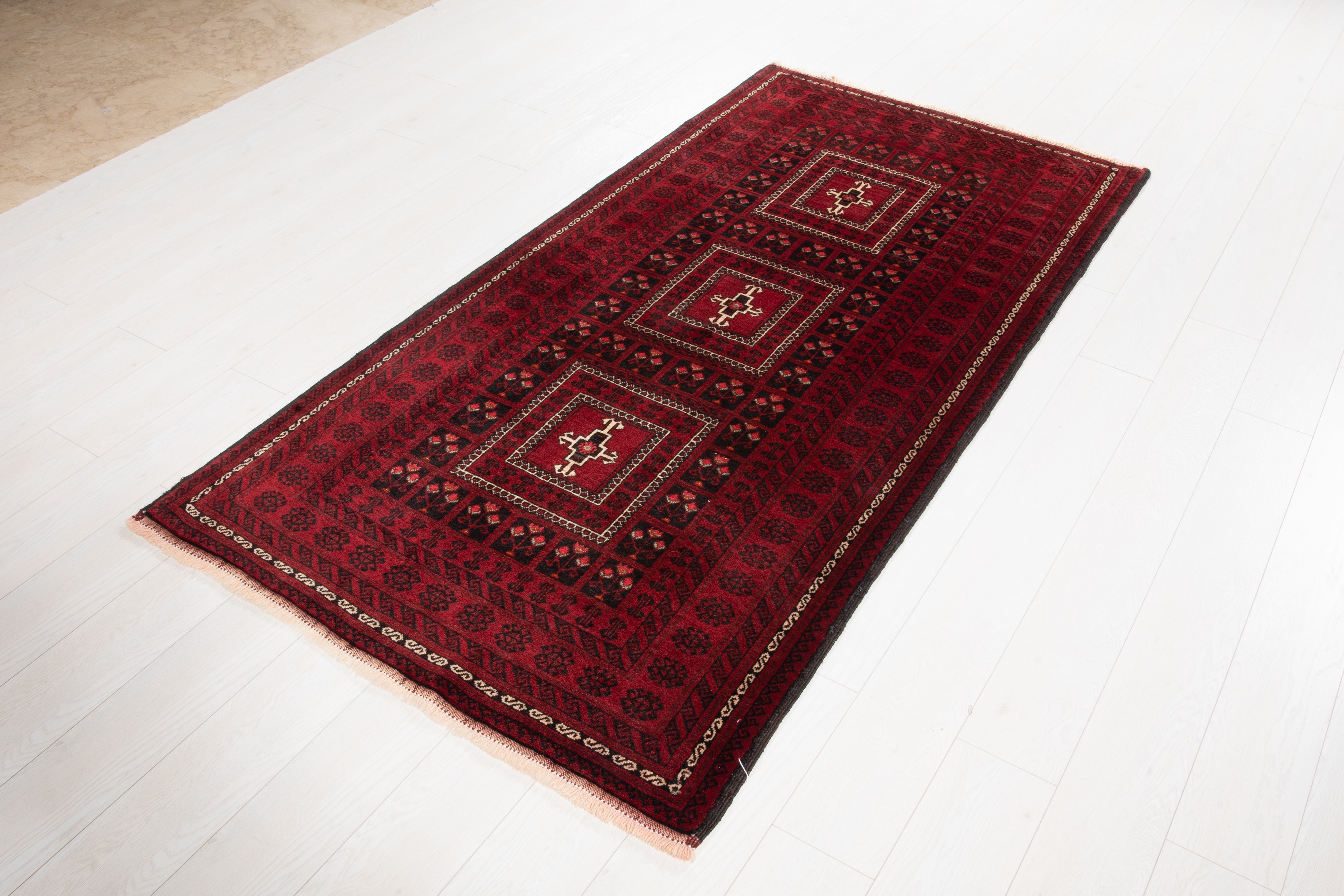 Hand-Knotted Vintage Wool Area Rug – 6' 11" x 3' 6" (210 x 106 cm) - Yasi & Fara