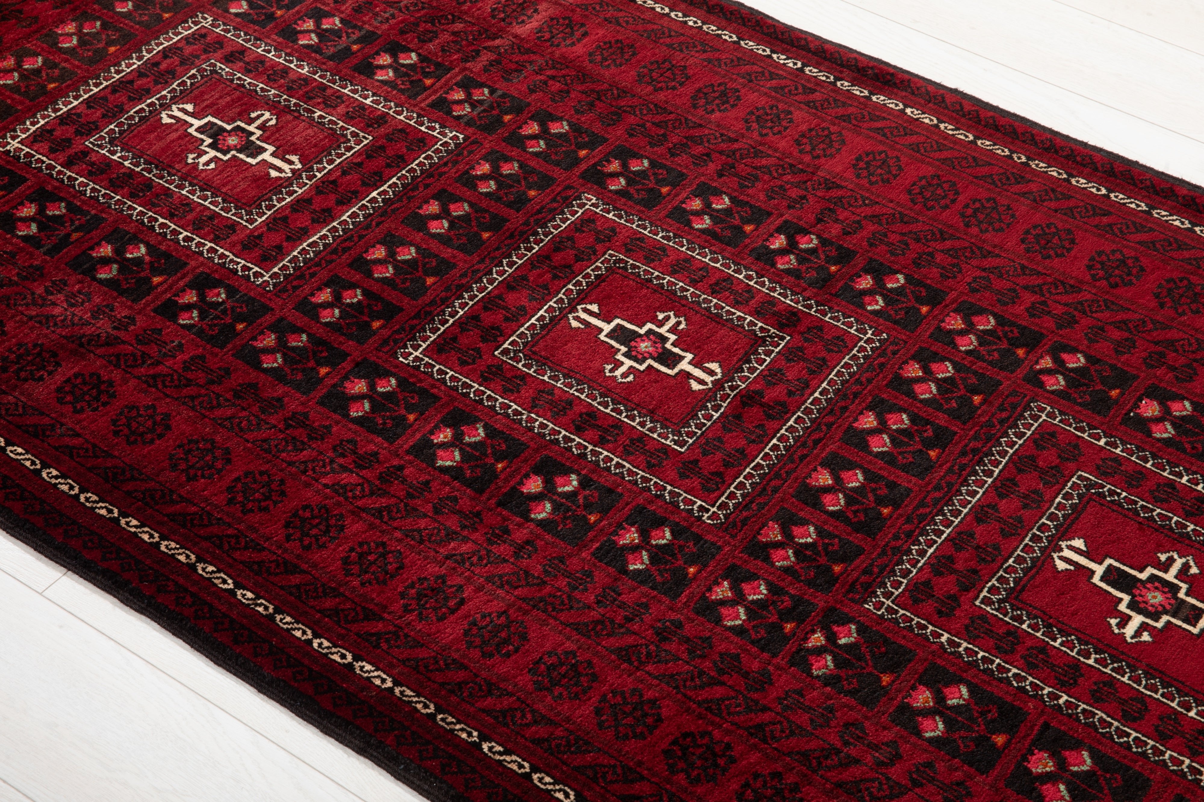 Hand-Knotted Vintage Wool Area Rug – 6' 11" x 3' 6" (210 x 106 cm) - Yasi & Fara