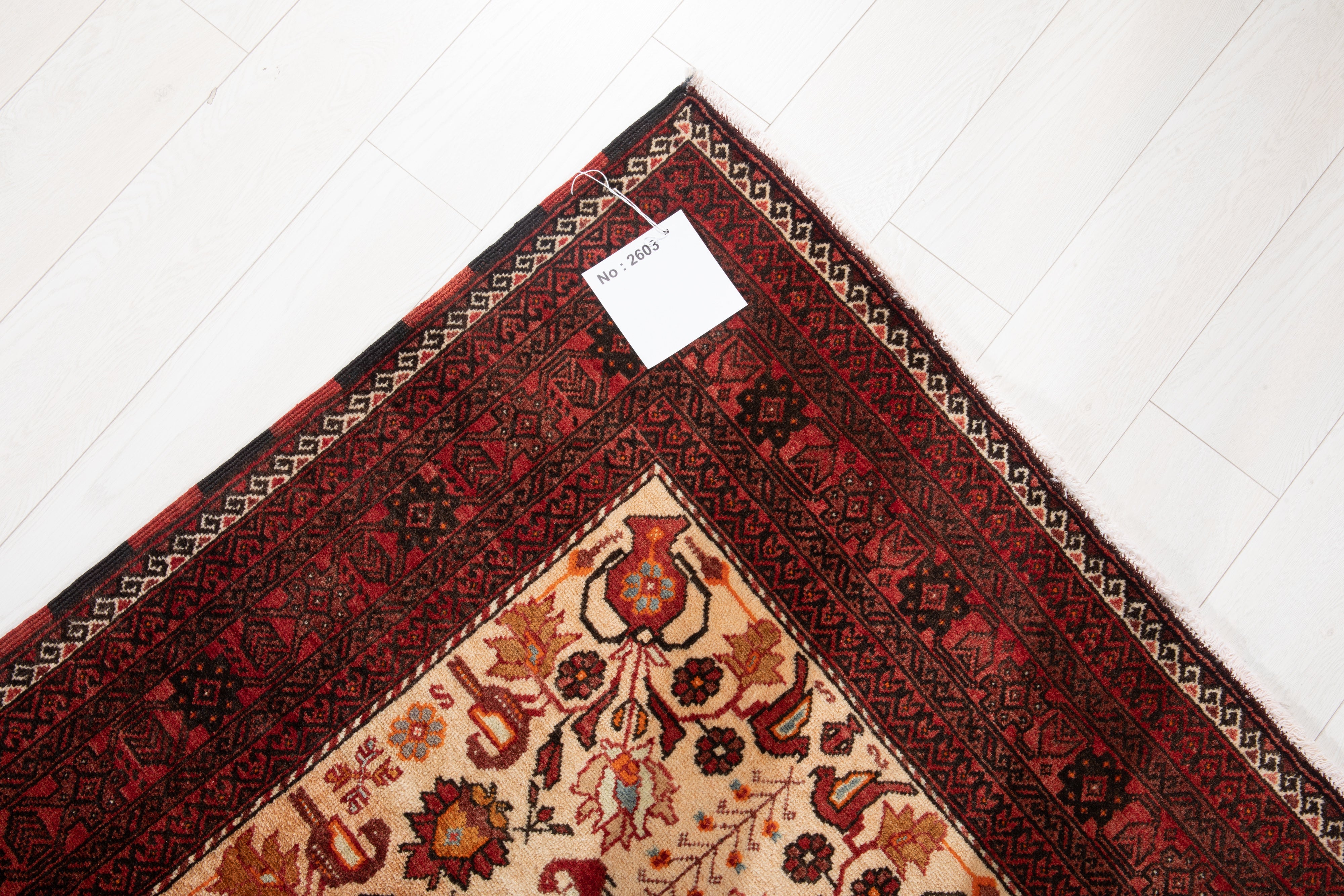 Hand-Knotted Vintage Wool Area Rug – 6' 11" x 3' 5" (212 x 106 cm) - Yasi & Fara