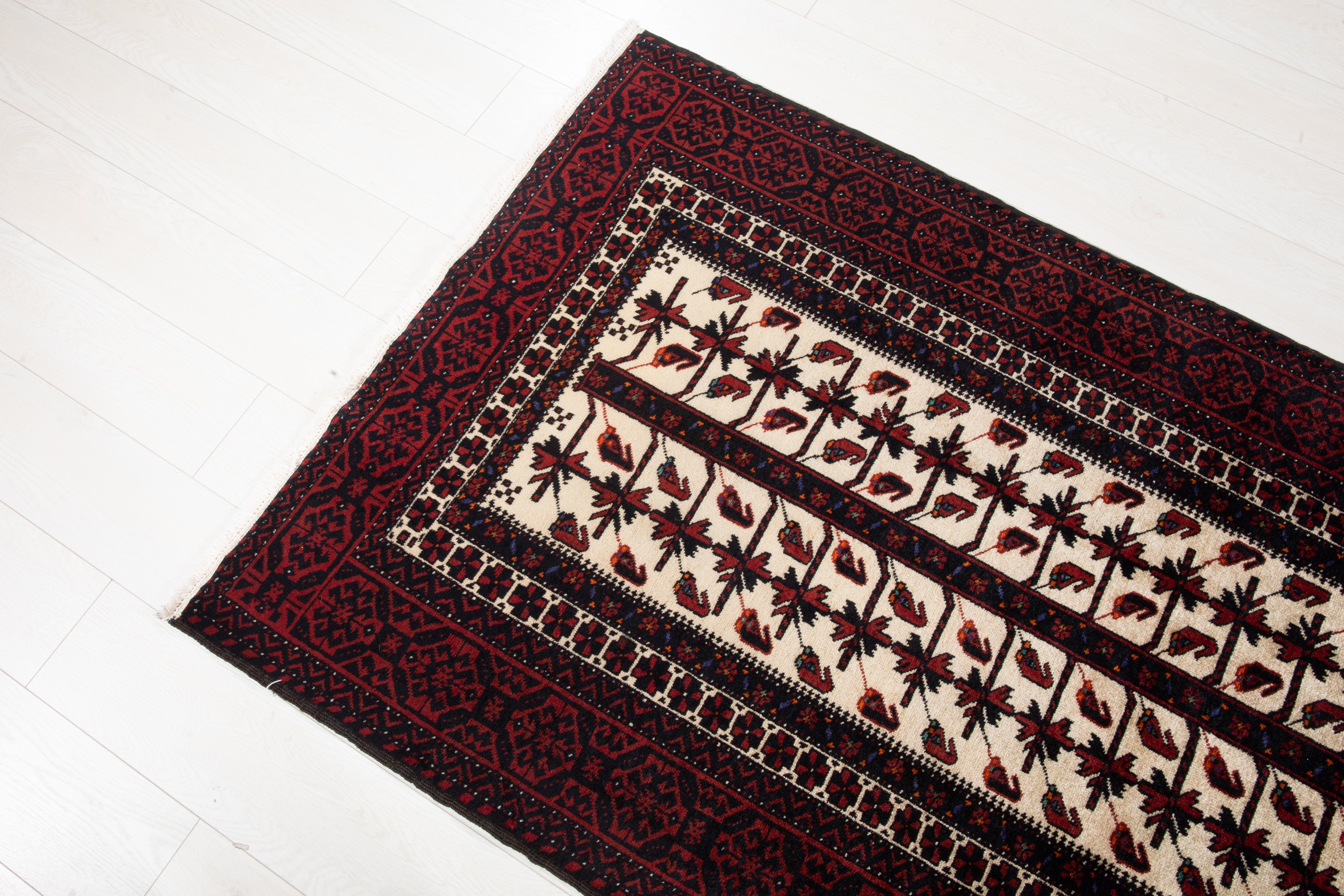 Hand-Knotted Vintage Wool Area Rug – 6' 8" x 3' 3" (204 x 100 cm) - Yasi & Fara