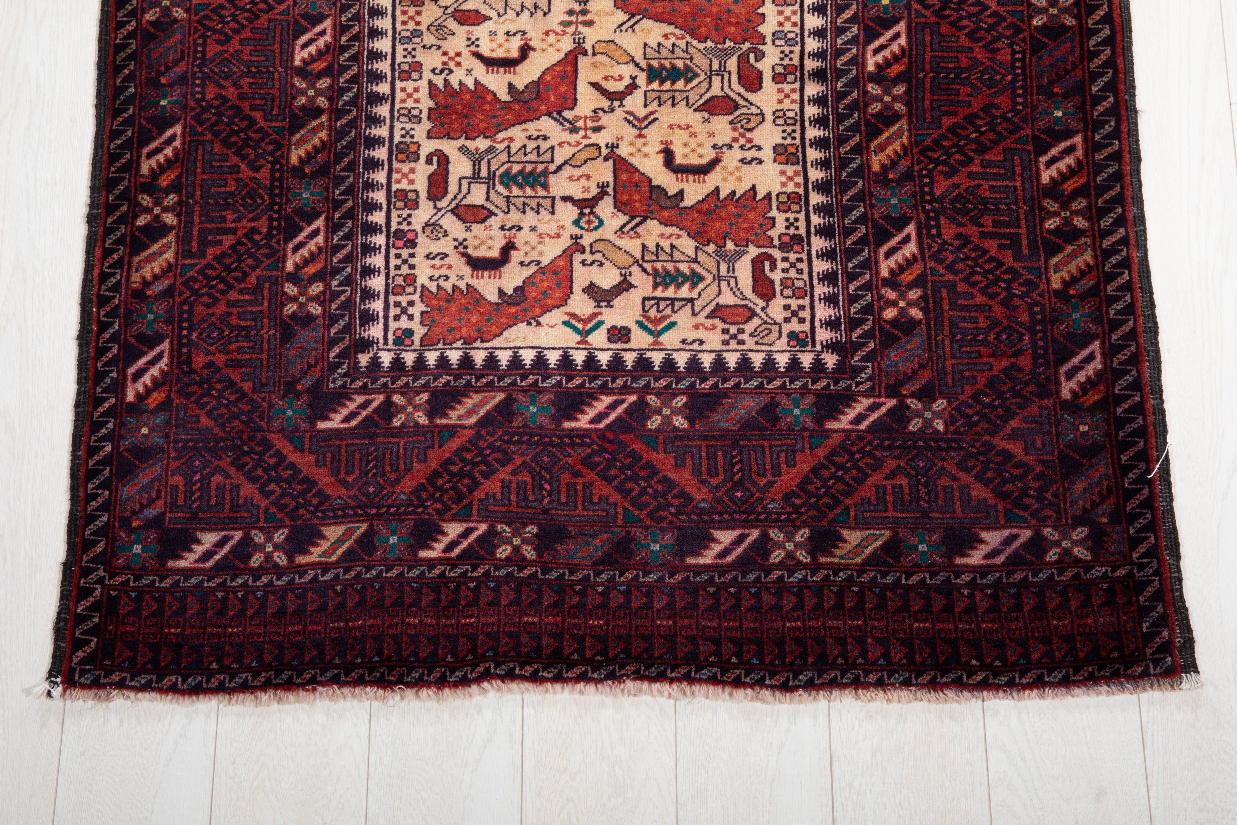 Hand-Knotted Vintage Wool Area Rug – 6' 10" x 3' 7" (209 x 109 cm) - Yasi & Fara