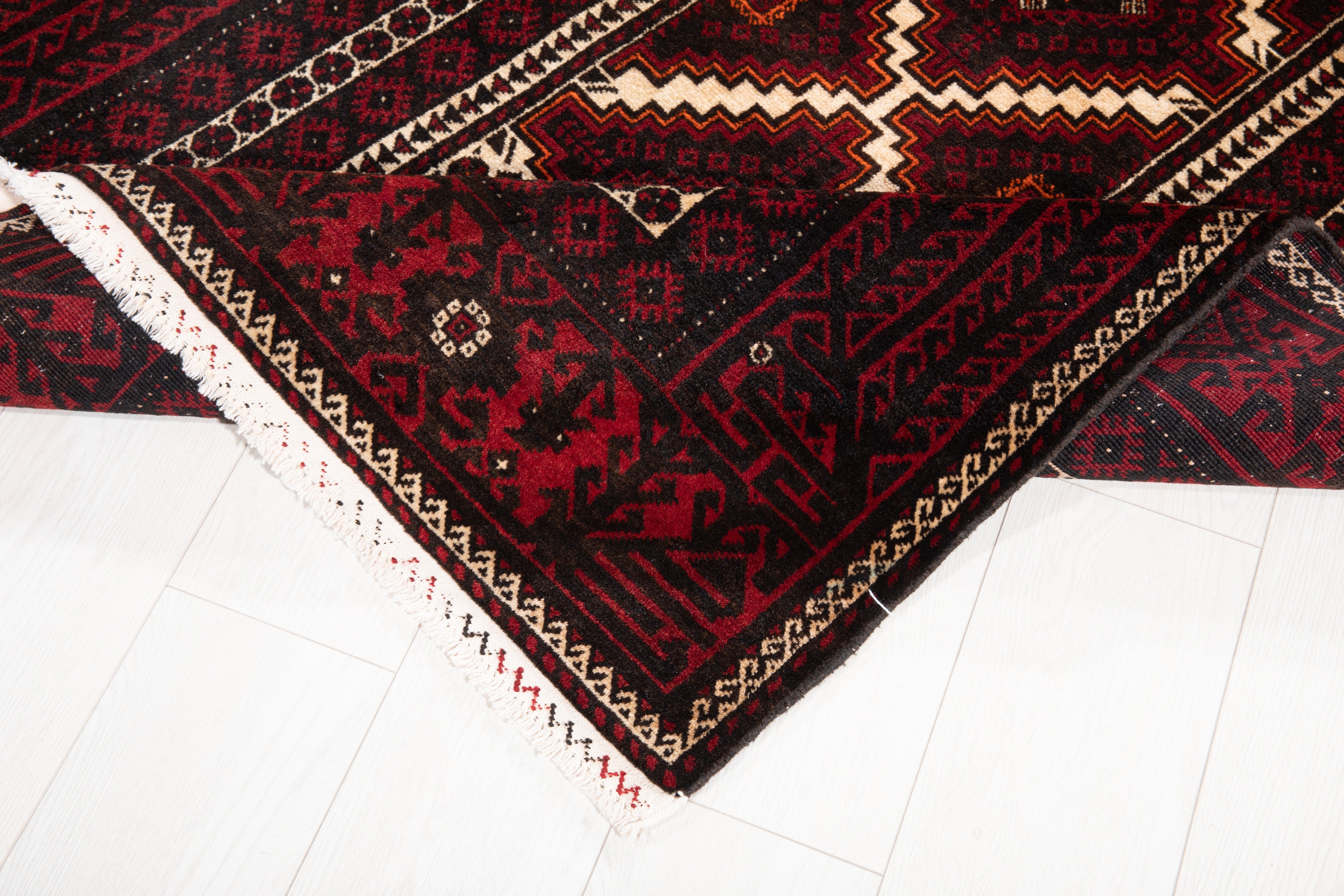 Hand-Knotted Vintage Wool Area Rug – 6' 8" x 3' 6" (203 x 106 cm) - Yasi & Fara