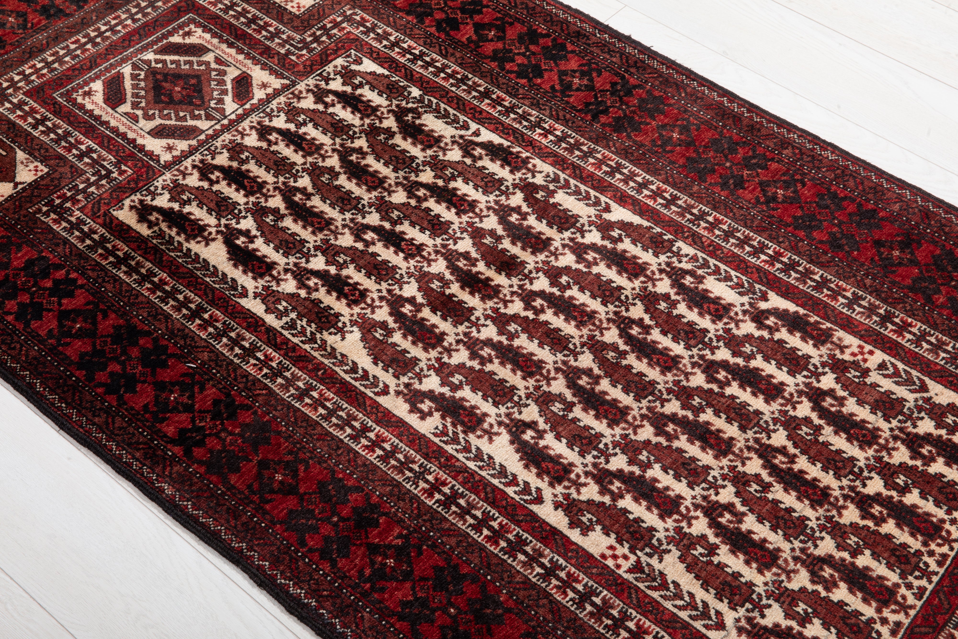 Hand-Knotted Vintage Prayer Wool Area Rug – 6' x 3' 1" (182 x 95 cm) - Yasi & Fara