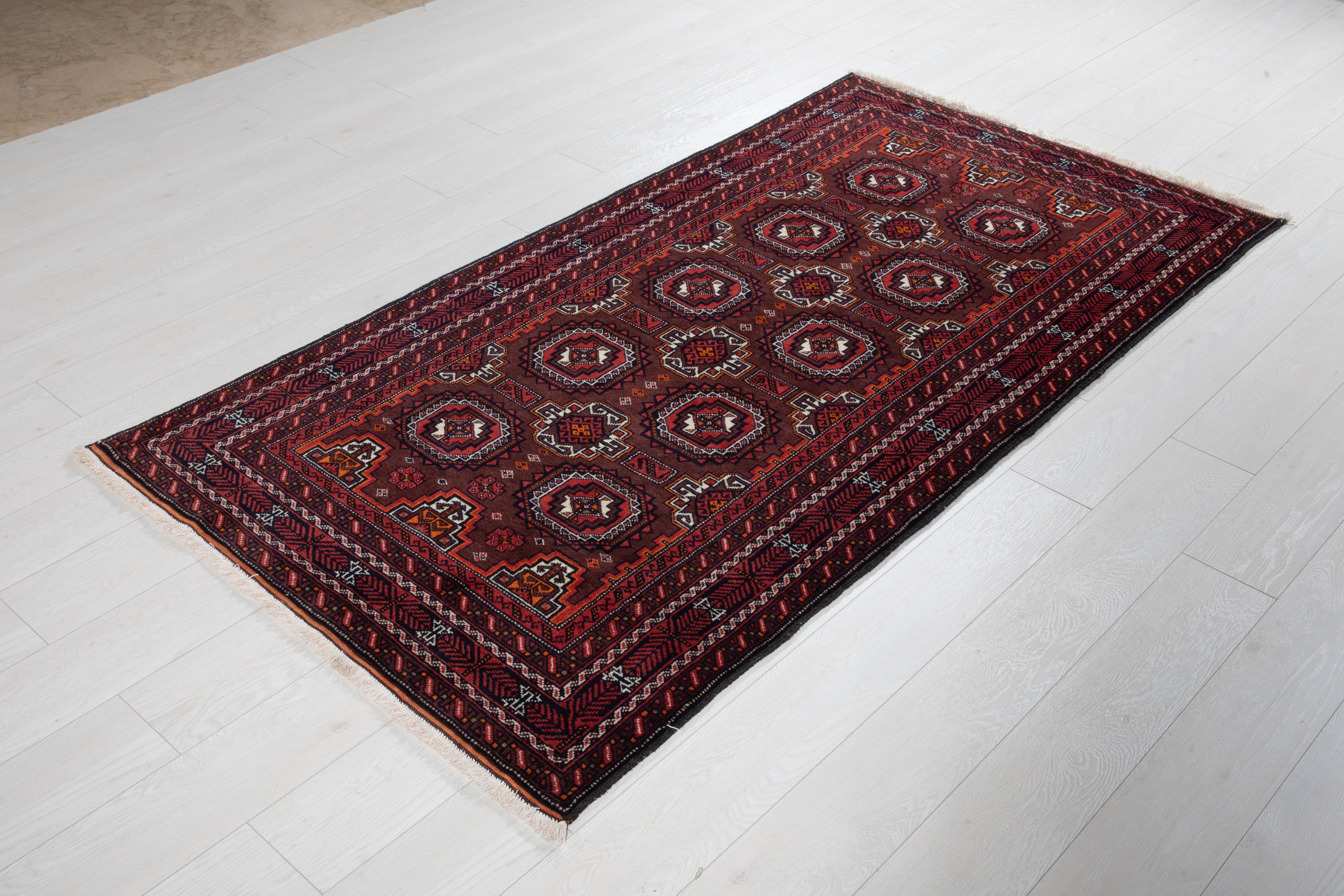 Hand-Knotted Vintage Wool Area Rug – 6' 8" x 3' 6" (203 x 106 cm) - Yasi & Fara