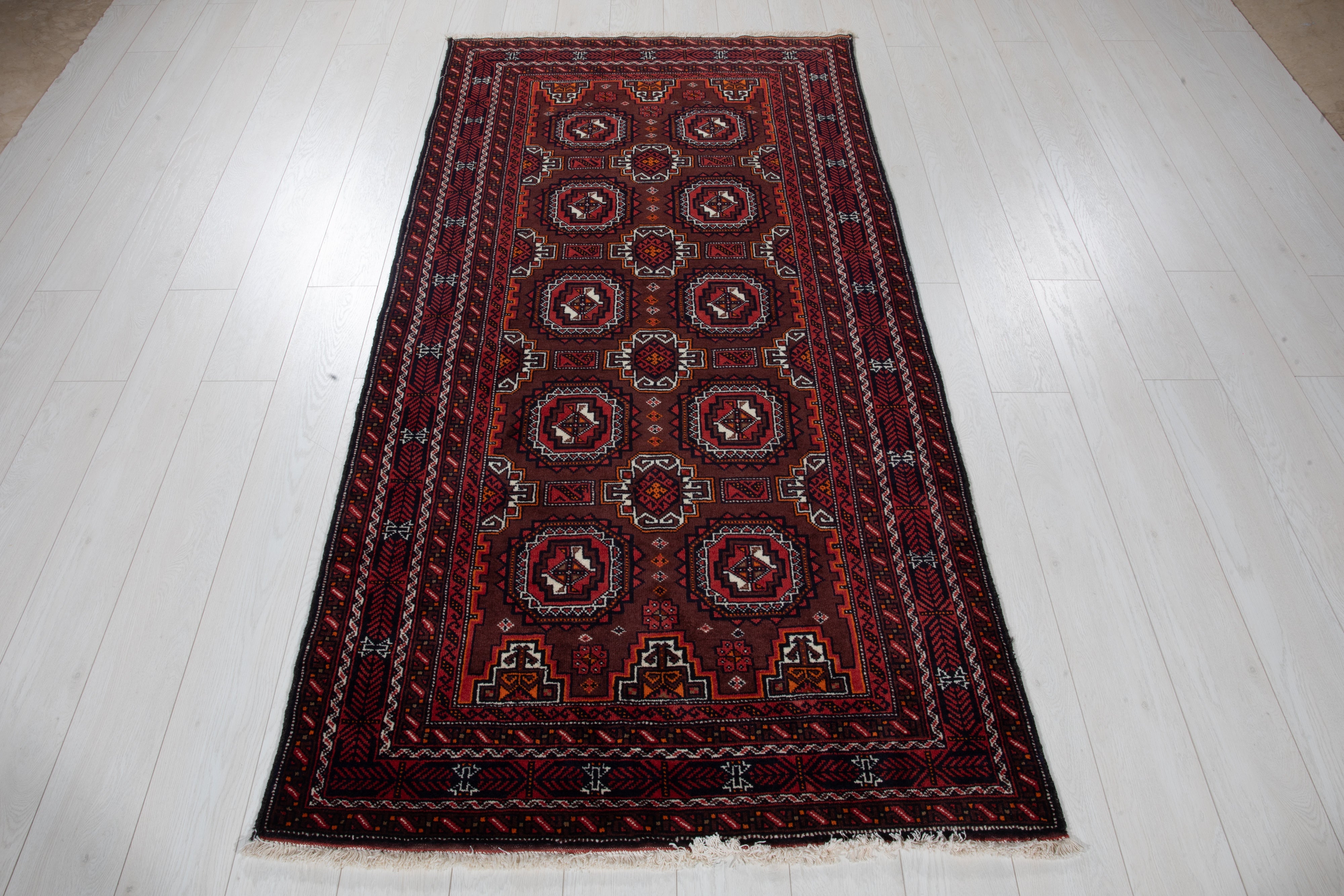 Hand-Knotted Vintage Wool Area Rug – 6' 8" x 3' 6" (203 x 106 cm) - Yasi & Fara