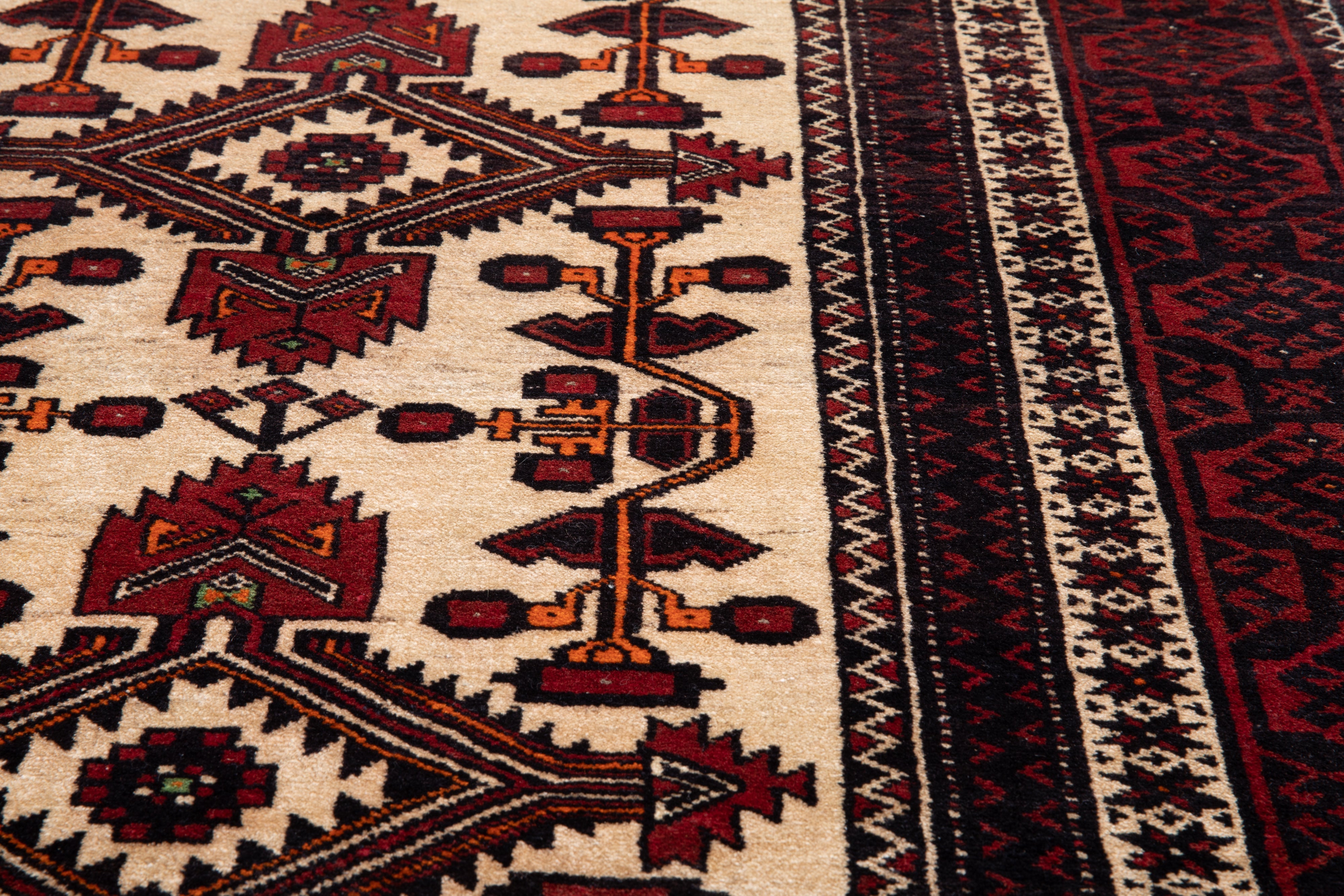 Hand-Knotted Vintage Wool Area Rug – 6' 7" x 3' 4" (201 x 103 cm) - Yasi & Fara