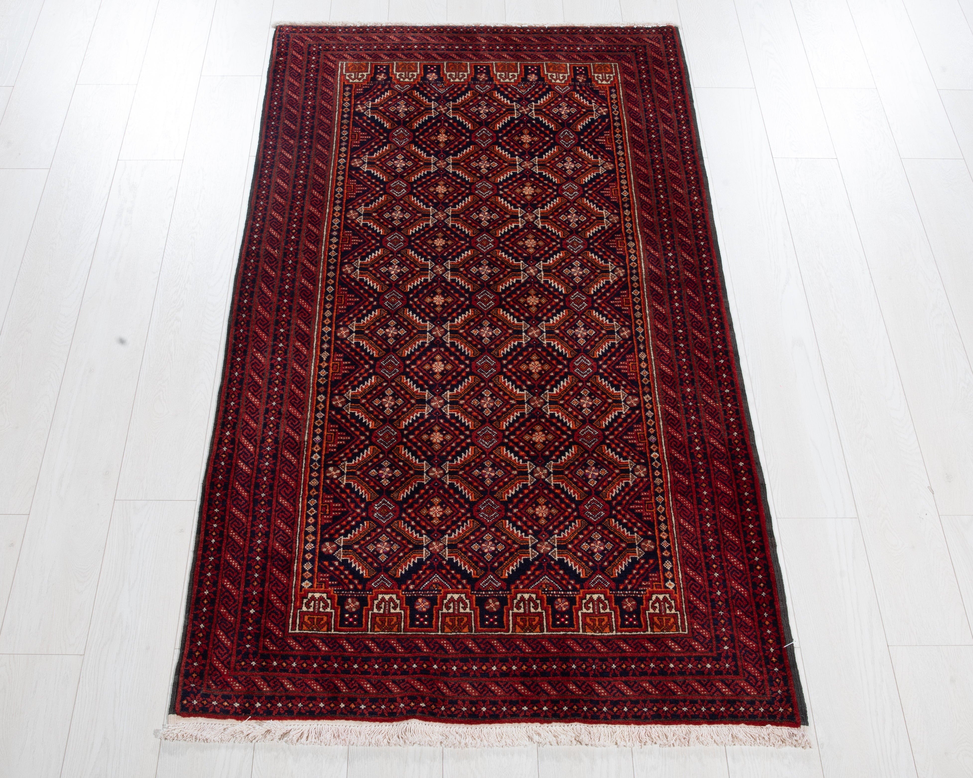 Hand-Knotted Vintage Wool Area Rug – 6' x 3' 3" (183 x 99 cm) - Yasi & Fara