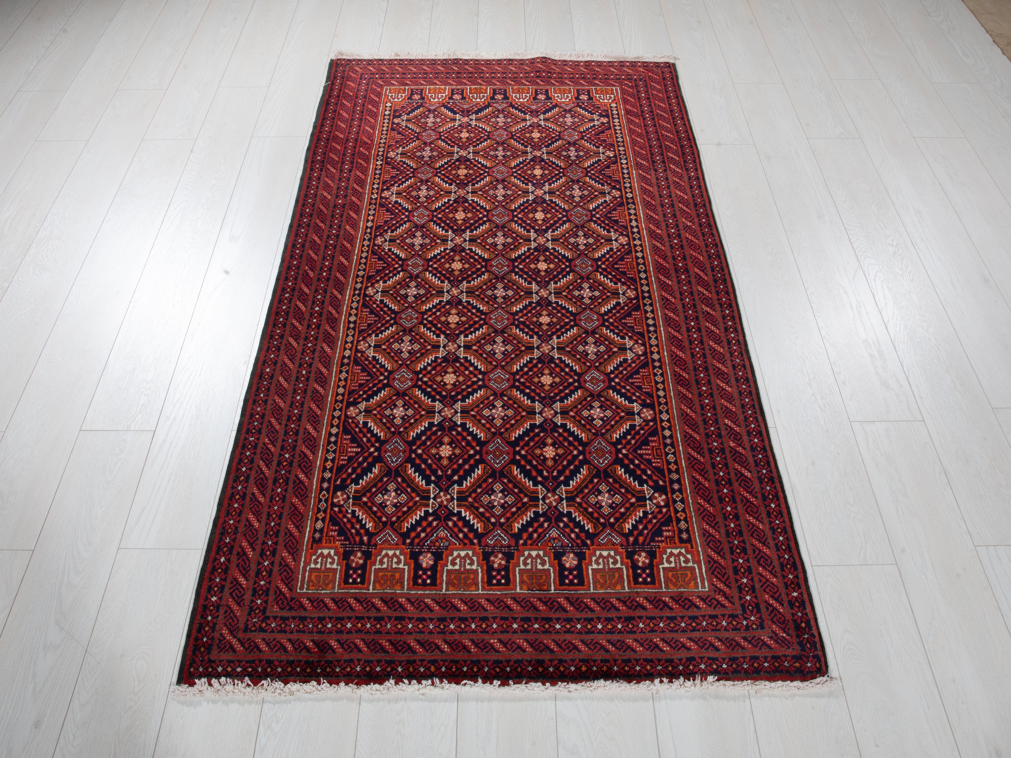 Hand-Knotted Vintage Wool Area Rug – 6' x 3' 3" (183 x 99 cm) - Yasi & Fara