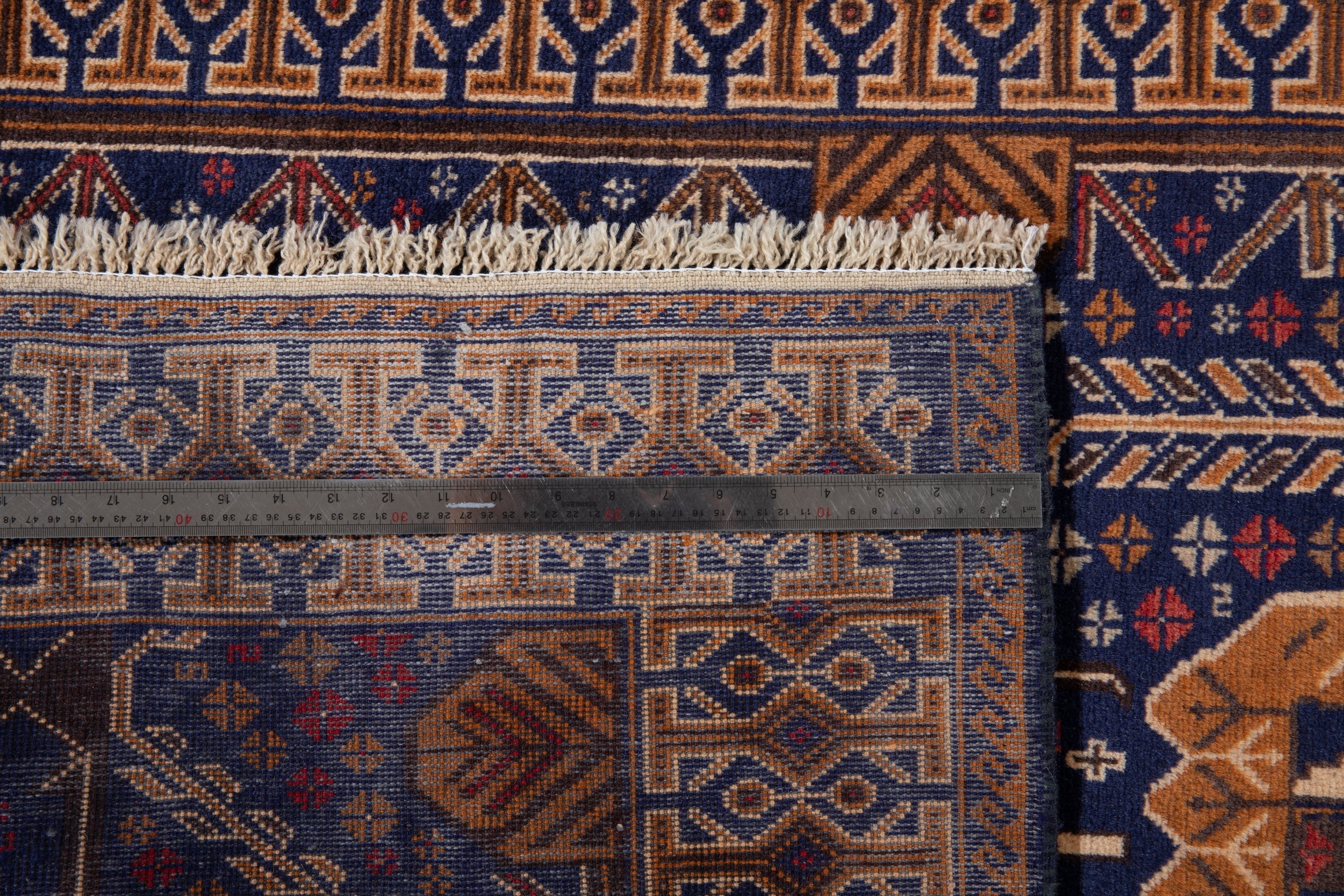 Hand-Knotted Vintage Wool Area Rug – 6' 10" x 3' 6" (209 x 108 cm) - Yasi & Fara