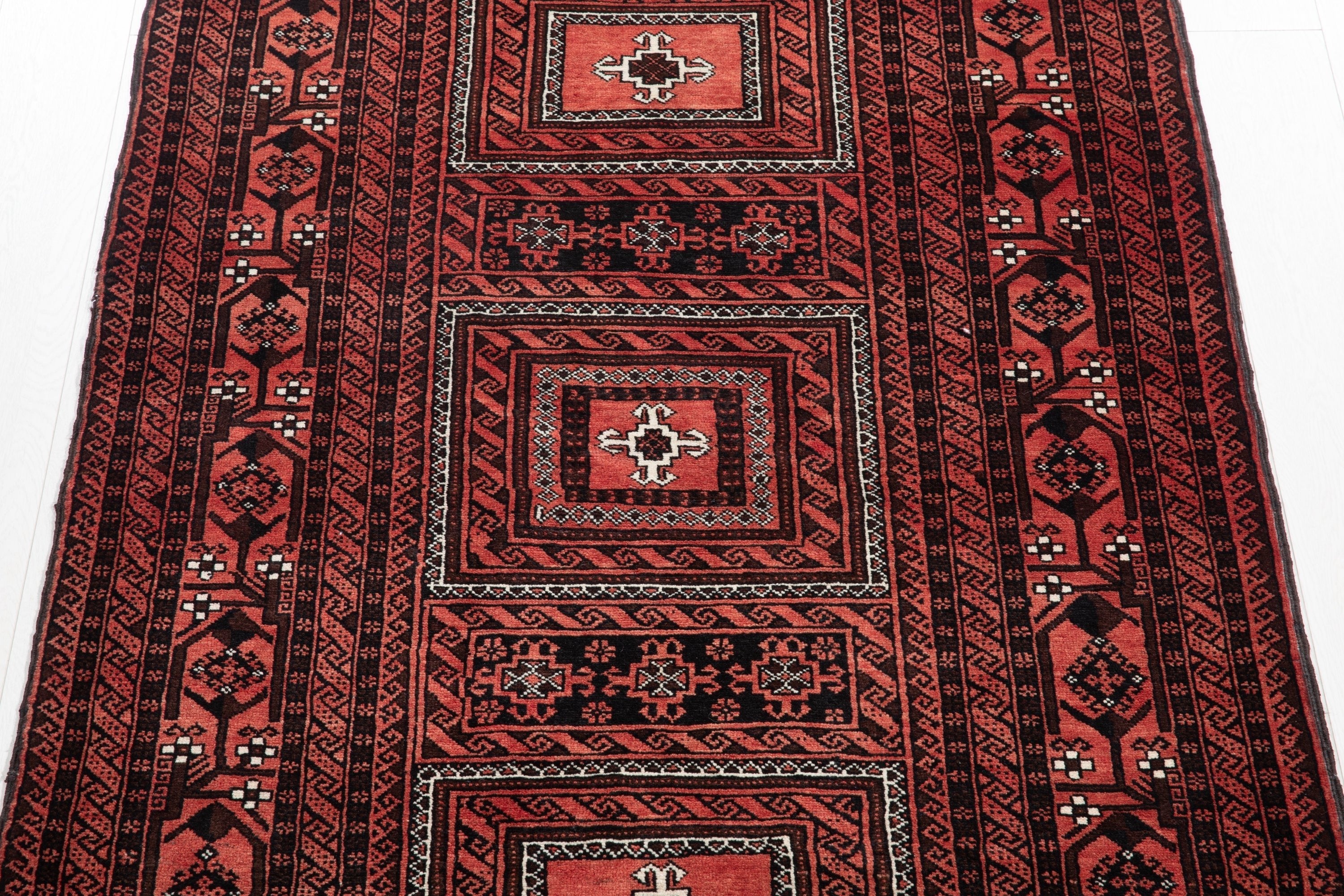 Hand-Knotted Vintage Wool Area Rug – 6' 7" x 3' 9" (201 x 114 cm) - Yasi & Fara
