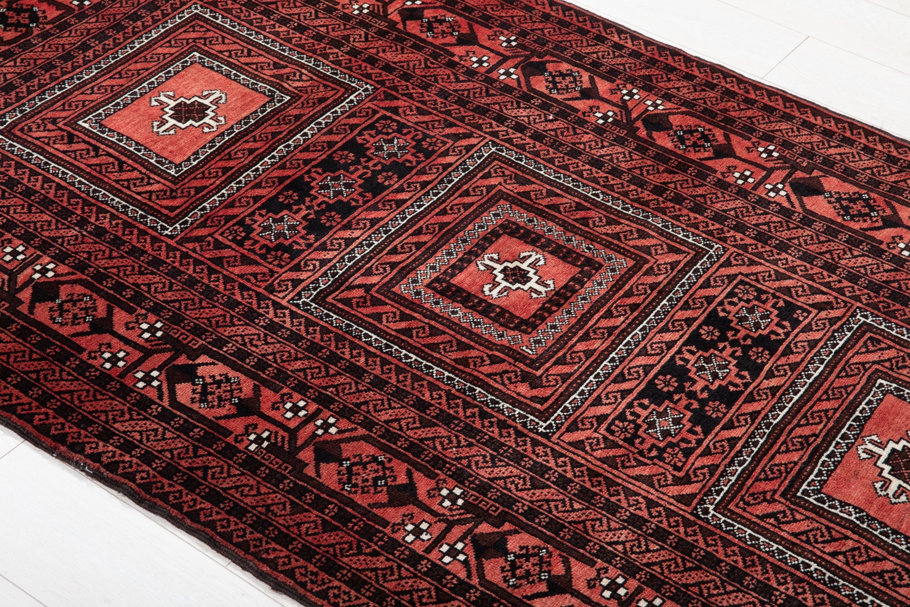 Hand-Knotted Vintage Wool Area Rug – 6' 7" x 3' 9" (201 x 114 cm) - Yasi & Fara