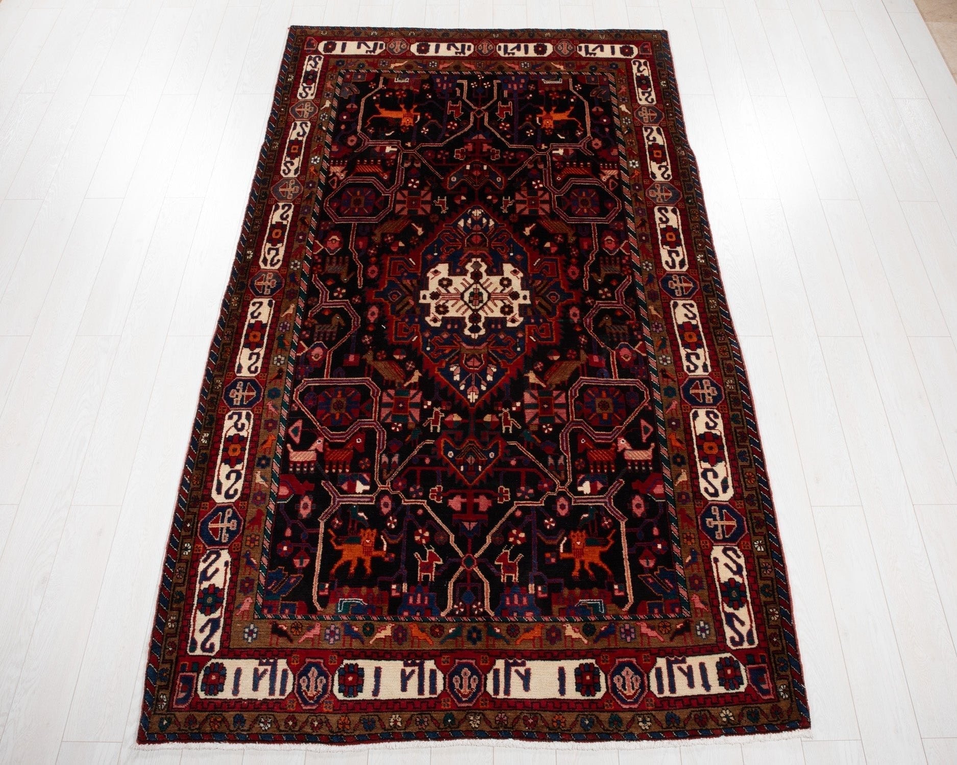 Vintage nomadic tribal rug