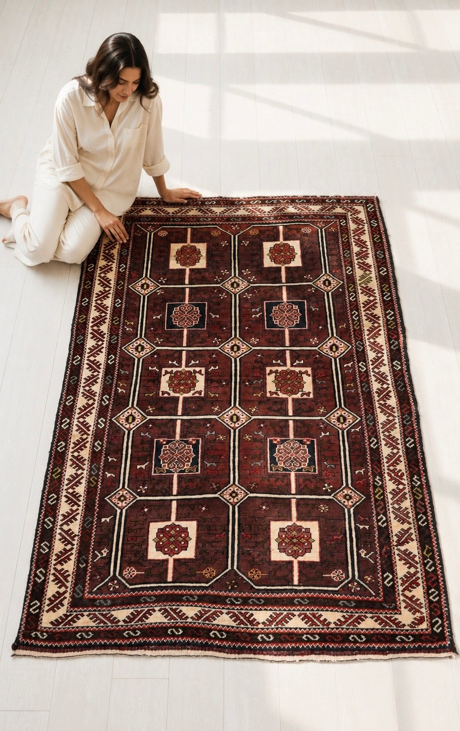 Vintage Lori Tribal Wool Rug, Deep Rust Red, 5x7 – 7' 1" x 4' 8" (215 x 142 cm)