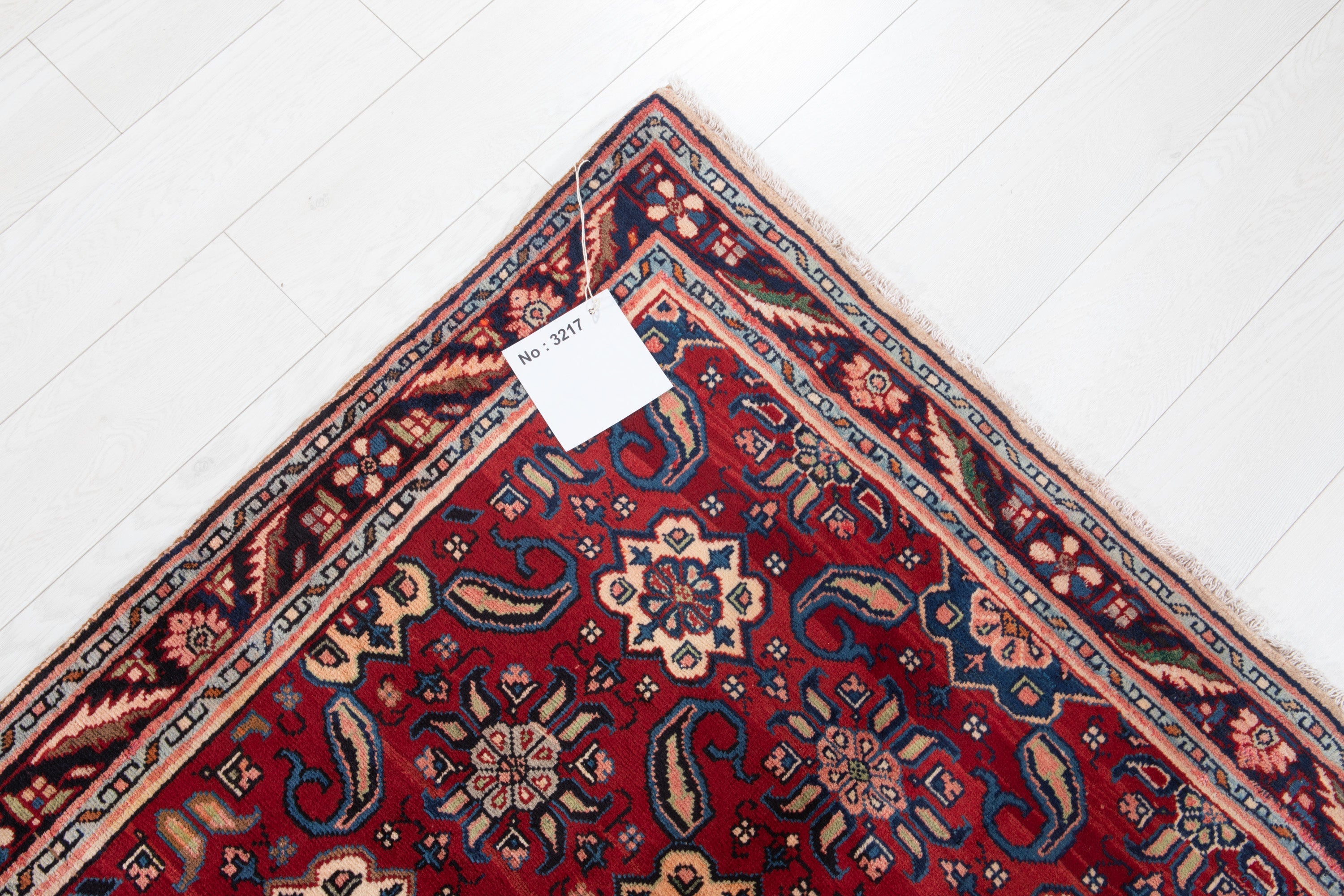 Hand-Knotted Vintage Wool Area Rug – 7' 10" x 3' 9" (238 x 114 cm) - Yasi & Fara